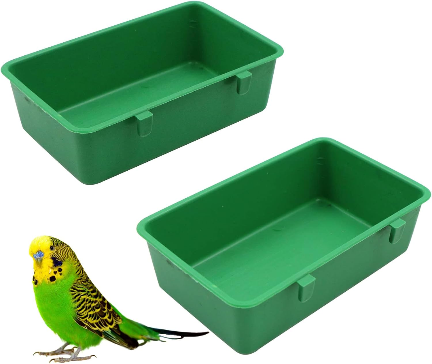 Fuxunamz Bird Cage Bathtub Bird Multifunctional Feeder - Plastic Bird House, Hanging Bird Feeder House, Bird Bath with Hook for Small Birds Finch, Budgie, Canary, Parrot image number 4