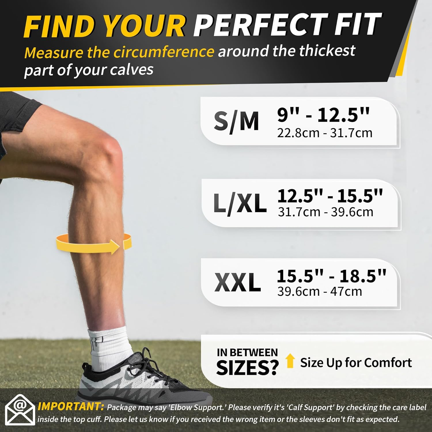 CAMBIVO Calf Compression Sleeves for Men and Women Shin Splint Brace Support for Legs Pain Relief, Varicose Vein Treatment (Black, LXL) image number 6