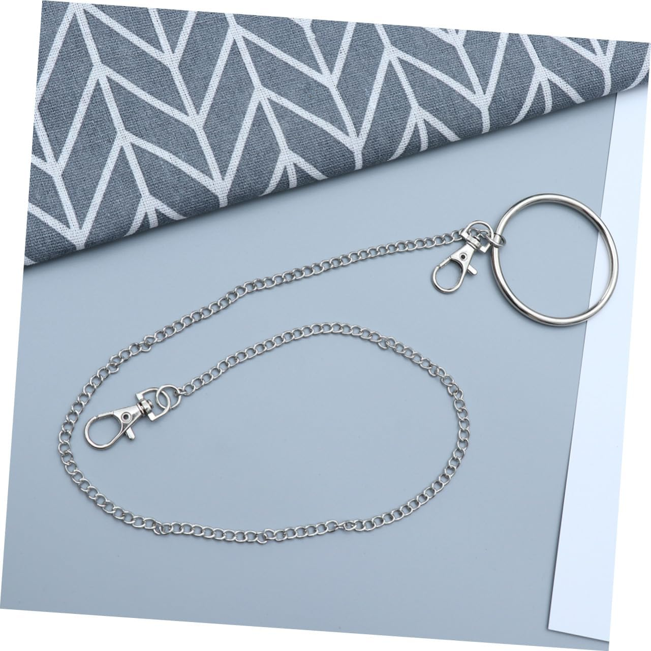 SEWACC Punk Wallet Chain for Pants Trousers Key Chain Silver Hip Hop Gothic Waist Accessory Stylish Jean Link for Men Women image number 2