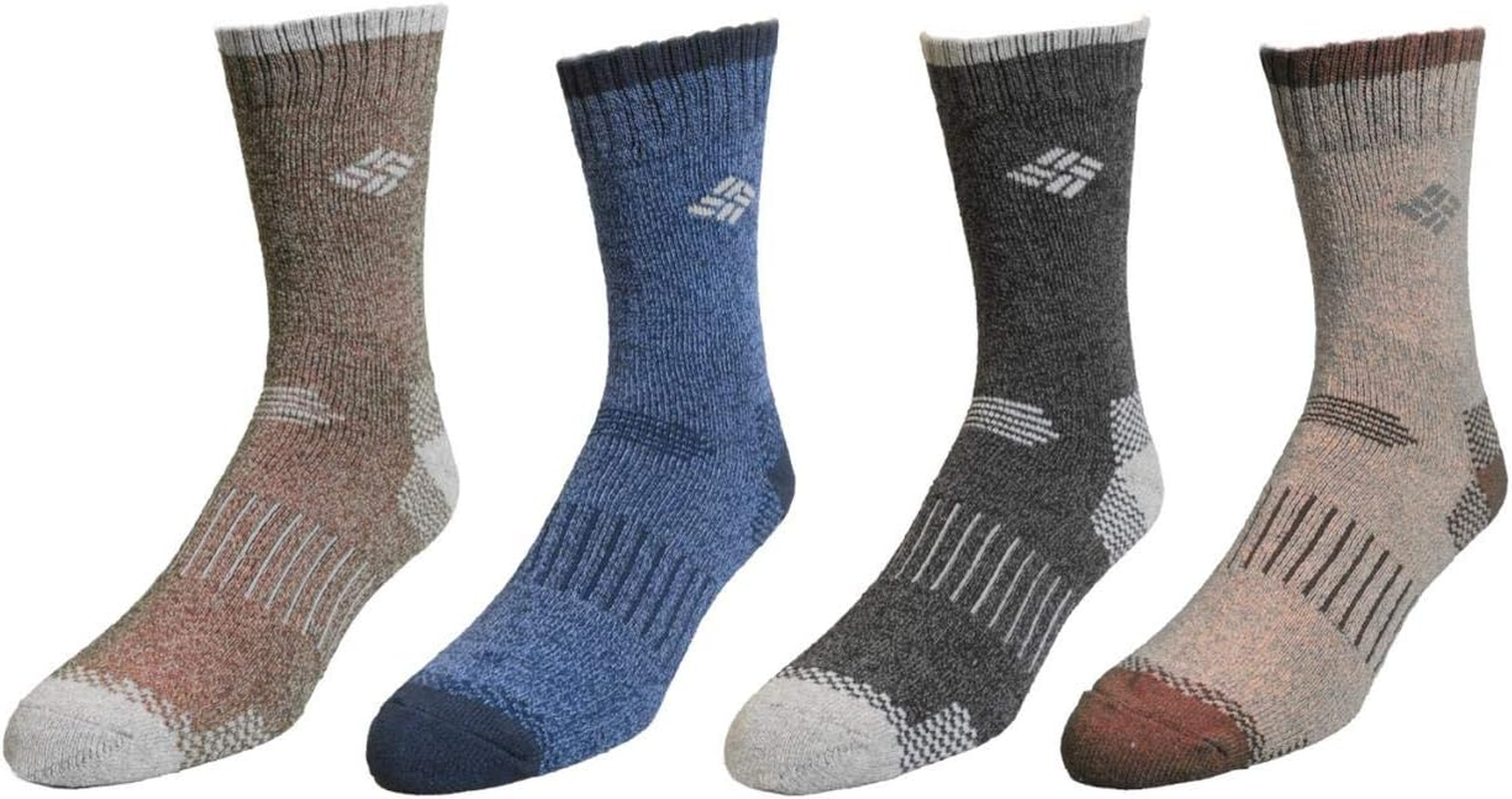 Columbia Men'S 4 Pack Mid-Calf Check Crew Socks