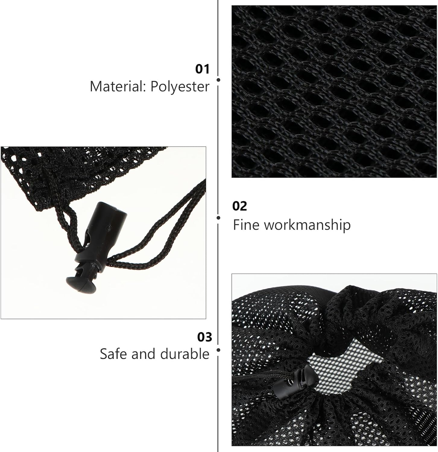 TEHAUX 2Pcs Large Water Pump Mesh Filter Bags with Drawstring Pump Barrier Net for Outdoor Fountain and Aquarium Clean Protective Mesh Pouch and Fish Safety image number 4