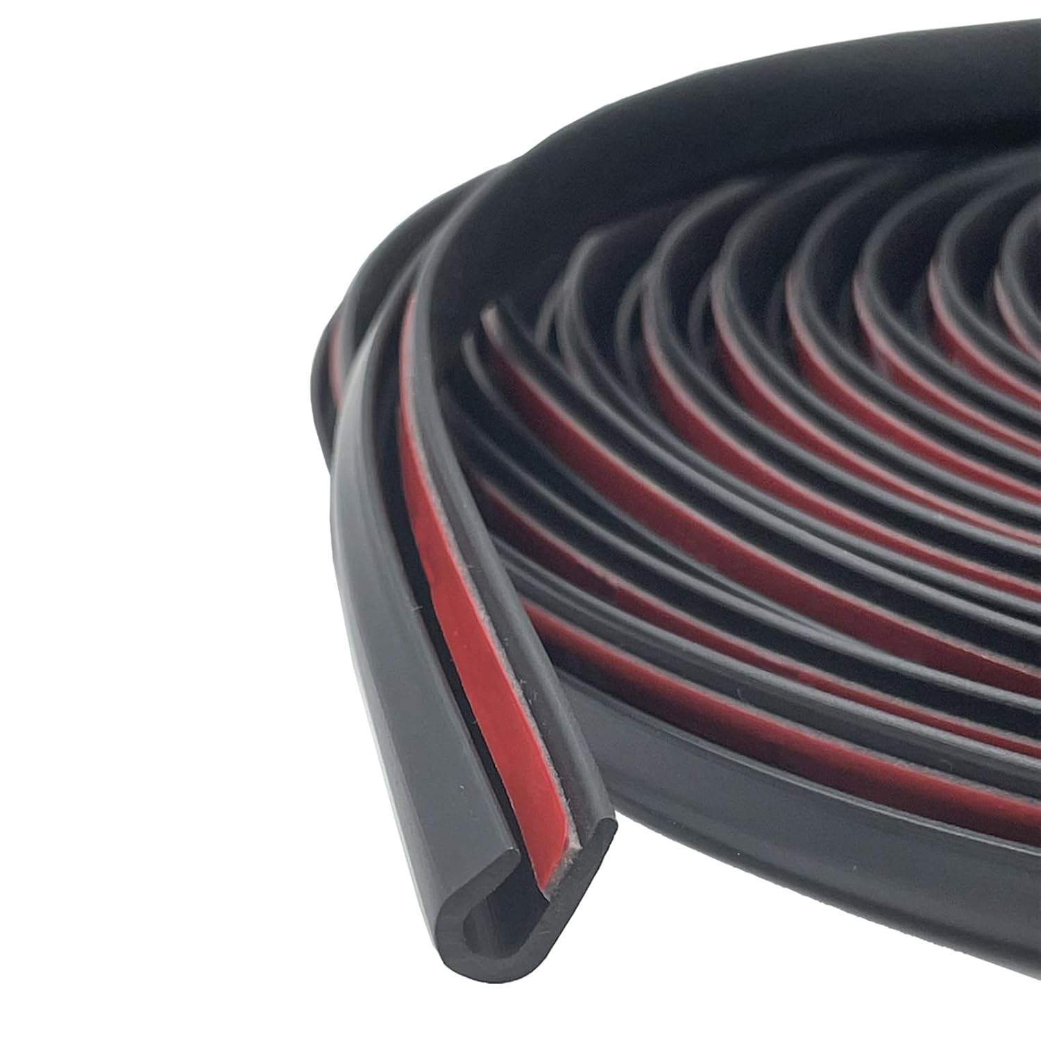 Rubber Edge Guard U Channel Trim Self Adhesive Metal Edge Protection Guard for Car Doors, Hatches, Lockers, Panels (20Ft, Black)