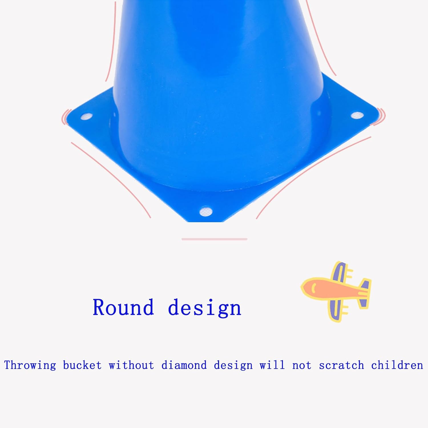 6 Throwing Buckets+10 Circles+10 Beanbags+1 Storage Bag,Colorful Happy Circle Game,Soft Plastic Cones Bean Bags Ring Toss Games for Kids Birthday Party Outdoor Games Supplies(Random Color) image number 4