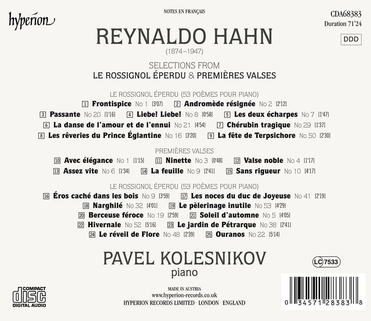Hahn: Piano Music - Pomes & Valses image number 1