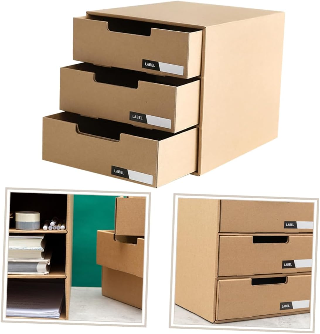 SEWACC Desk Drawer Organizer Sturdy Paper File Box Smooth Fixing Multi-Purpose Storage for Documents Stationery Accessories for Office Home Use image number 6