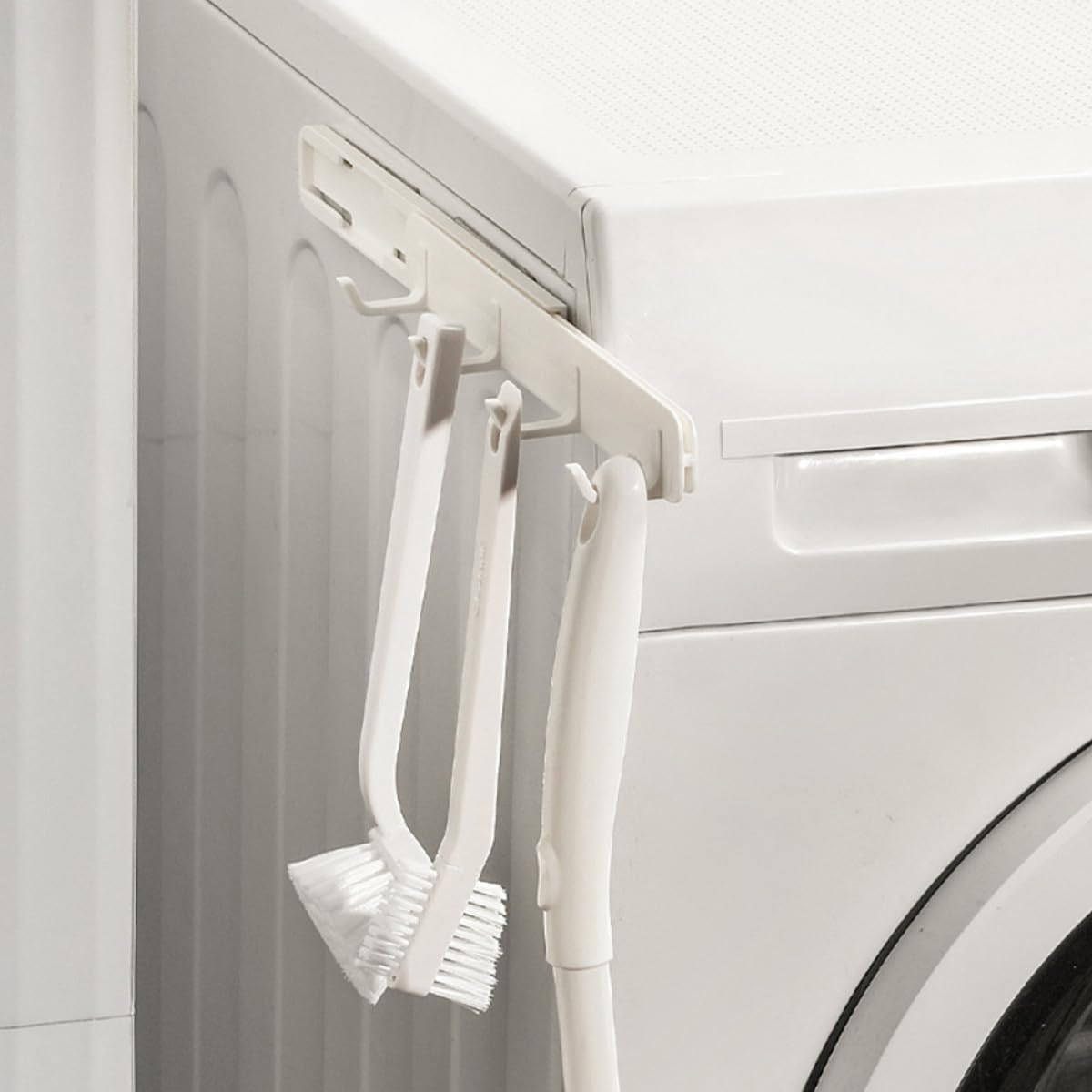 ABOOFAN 2Pcs Retractable Free Punch Wall Gaps Hooks White Kitchen Bathroom Hanging Row Hooks for Towel Coat Hat Storage image number 5