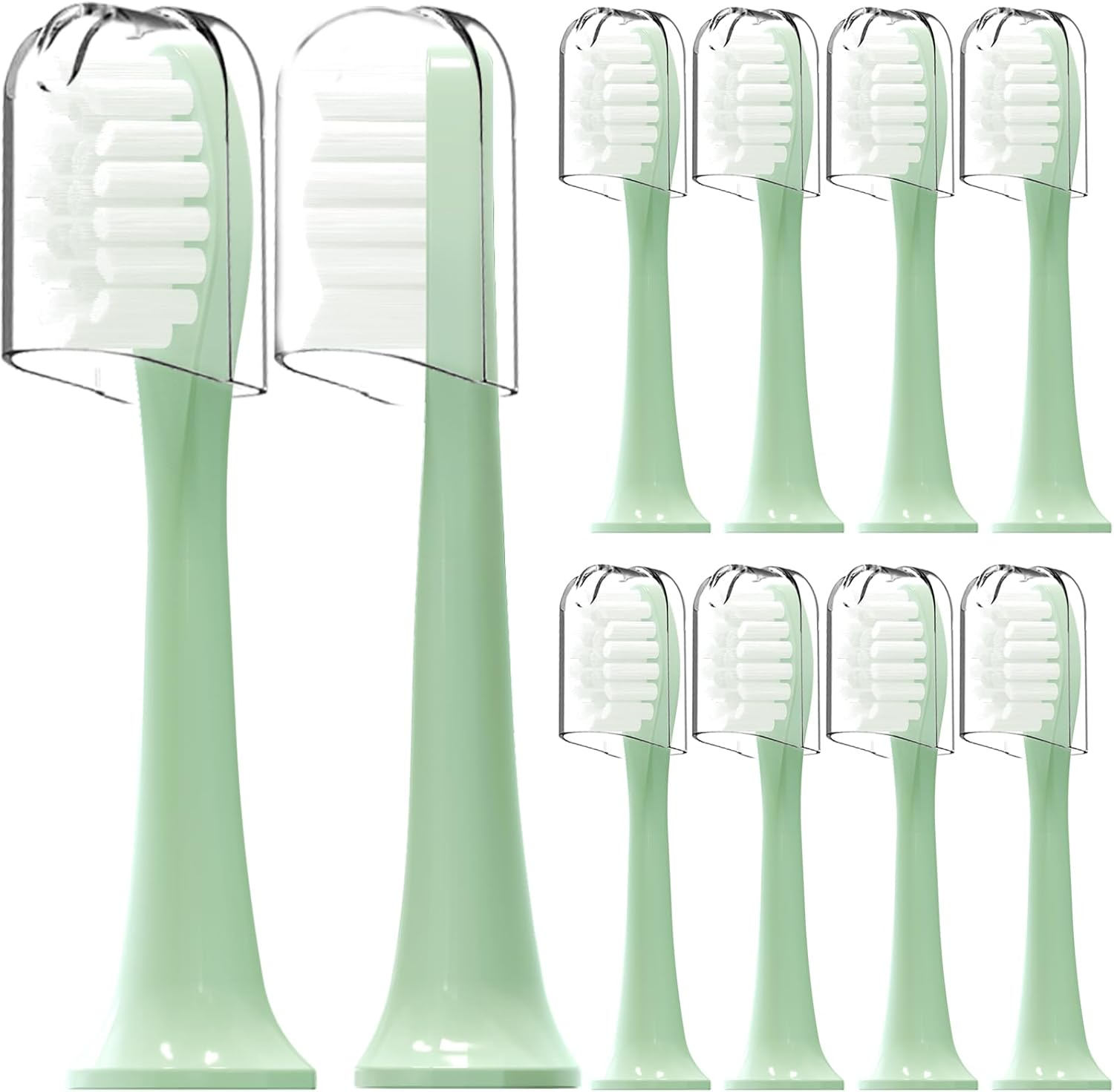 10 Pack Compatible with Suri Electric Toothbrush Replacement Brush Heads,For Suri Sonic Electric Toothbrush,With Dust Cover (Winter Fern, M) image number 3