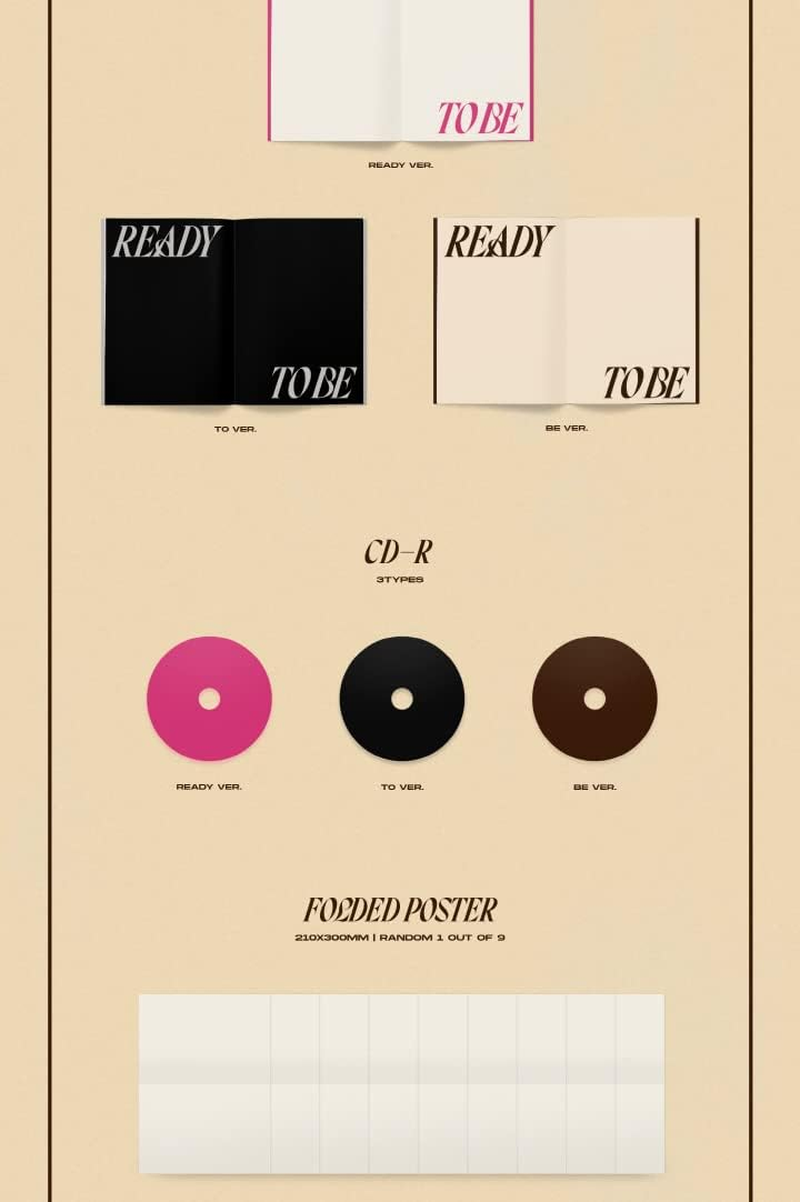 TWICE READY to BE 12Th Mini Album Random Version Cd+1P Folding Poster on Pack+Photobook+1P Postcard+1P Message Photocard+5P Photocard+Tracking Kpop Sealed