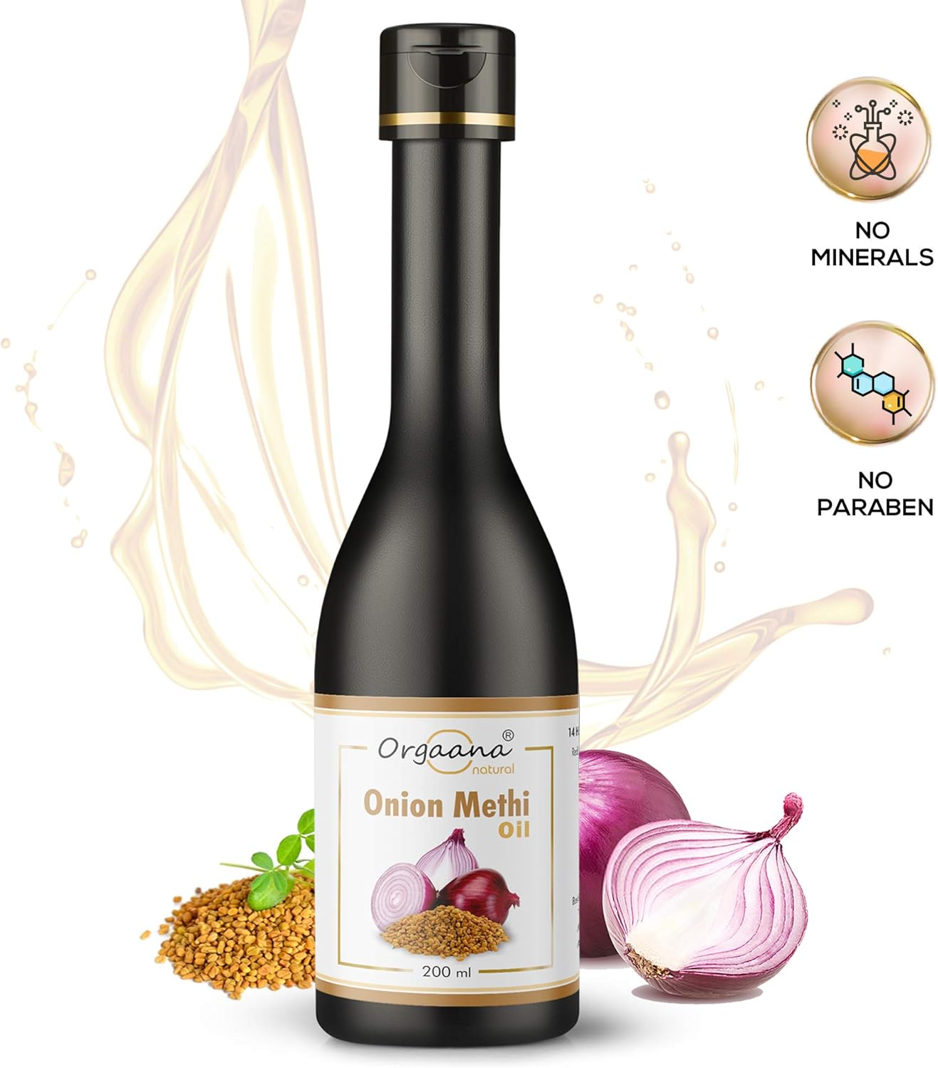 Orgaana Natural Herbal Methi-Onion Herbal Repair Hair Frizzy and Damage Hair Oil 21 Natural Herbs & Oils