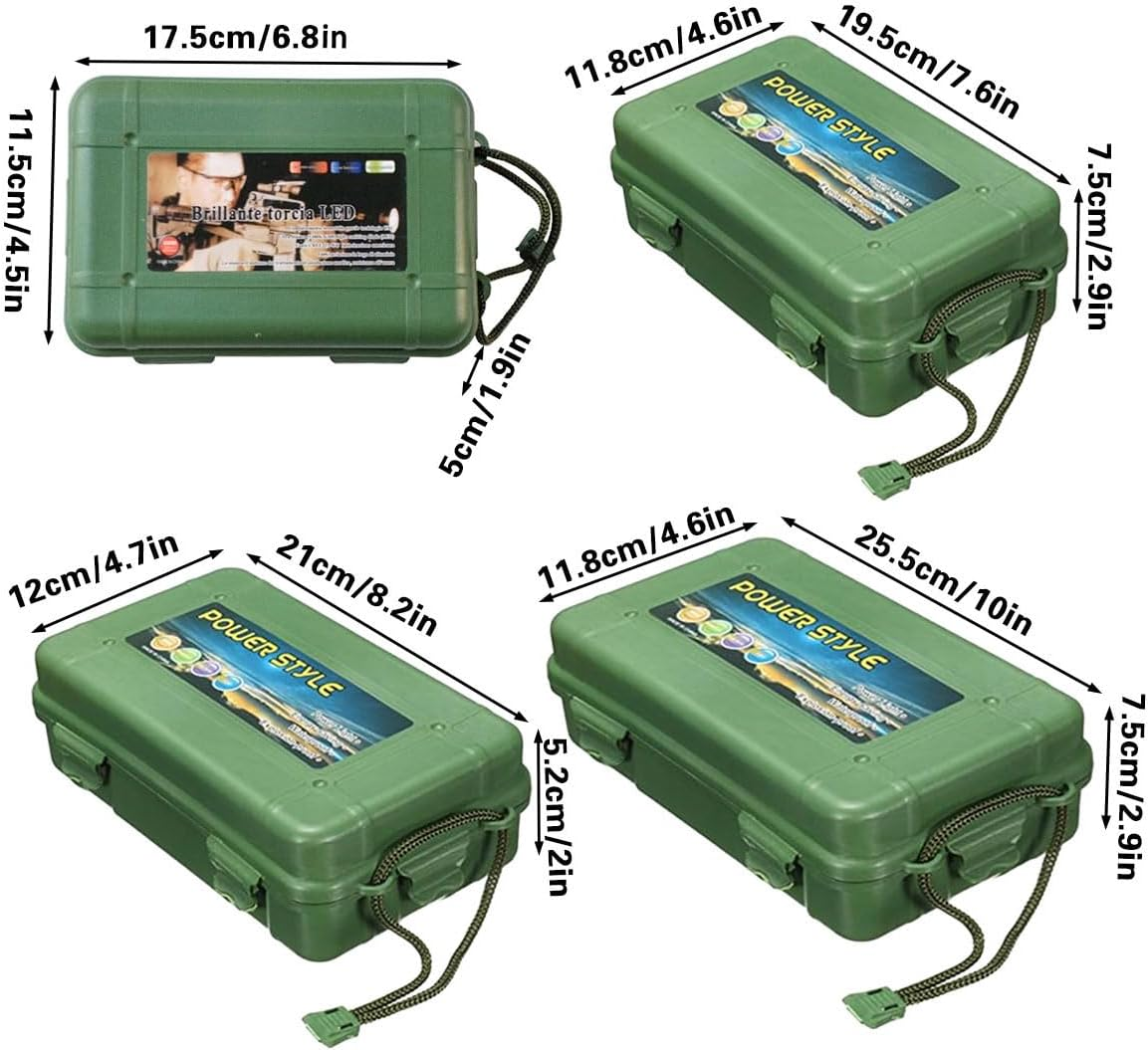 AIMALL Hard Plastic Flashlight Storage Case Army Green Waterproof Shockproof Box with Foam Liner for 6.8In/7.6In/8.2In/10In Lights Outdoor Tactical Use