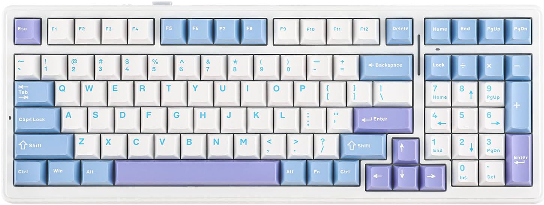EPOMAKER X Aula F99 Wireless Mechanical Keyboard, Hot Swappable Gasket Custom Gaming Keyboard with Five-Layer Padding, Bluetooth/2.4Ghz/Usb-C, 8000Mah Battery (White Light Blue, Graywood V3)