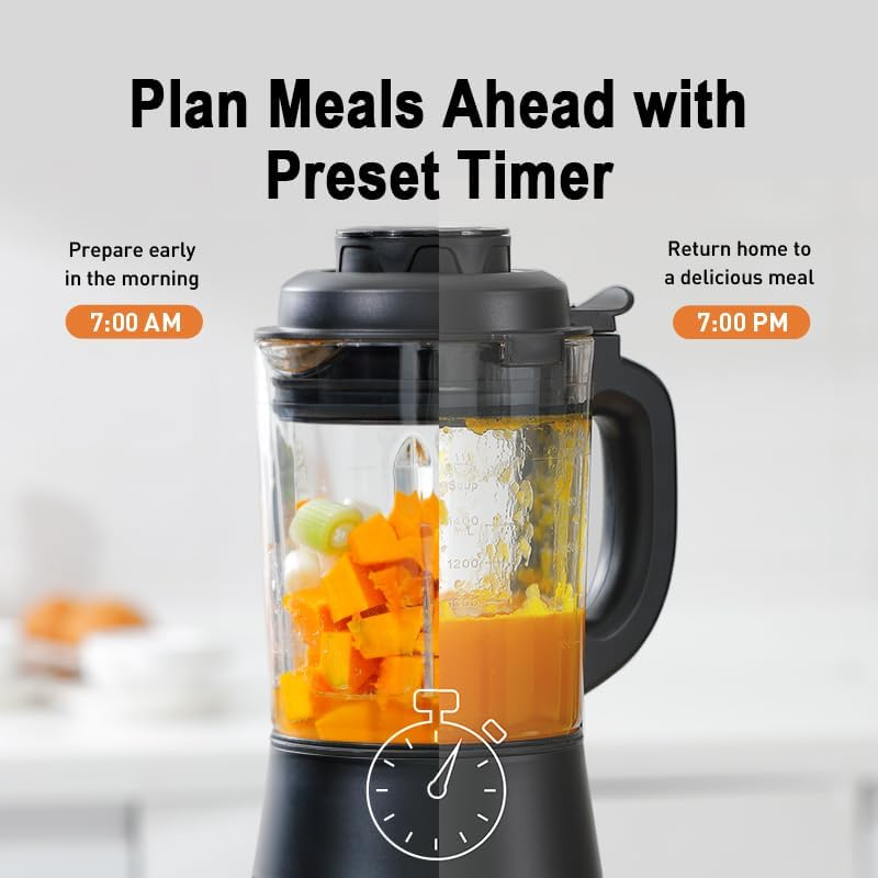 Panasonic All-In-One Smart Hot & Cold Blender for Making Soups, Baby Food, Smoothies, Soy Milk, Nut Milk, Self Clean Mode, Keep Warm Mode with 10 Auto Menus (MX-HG6401KST) image number 5