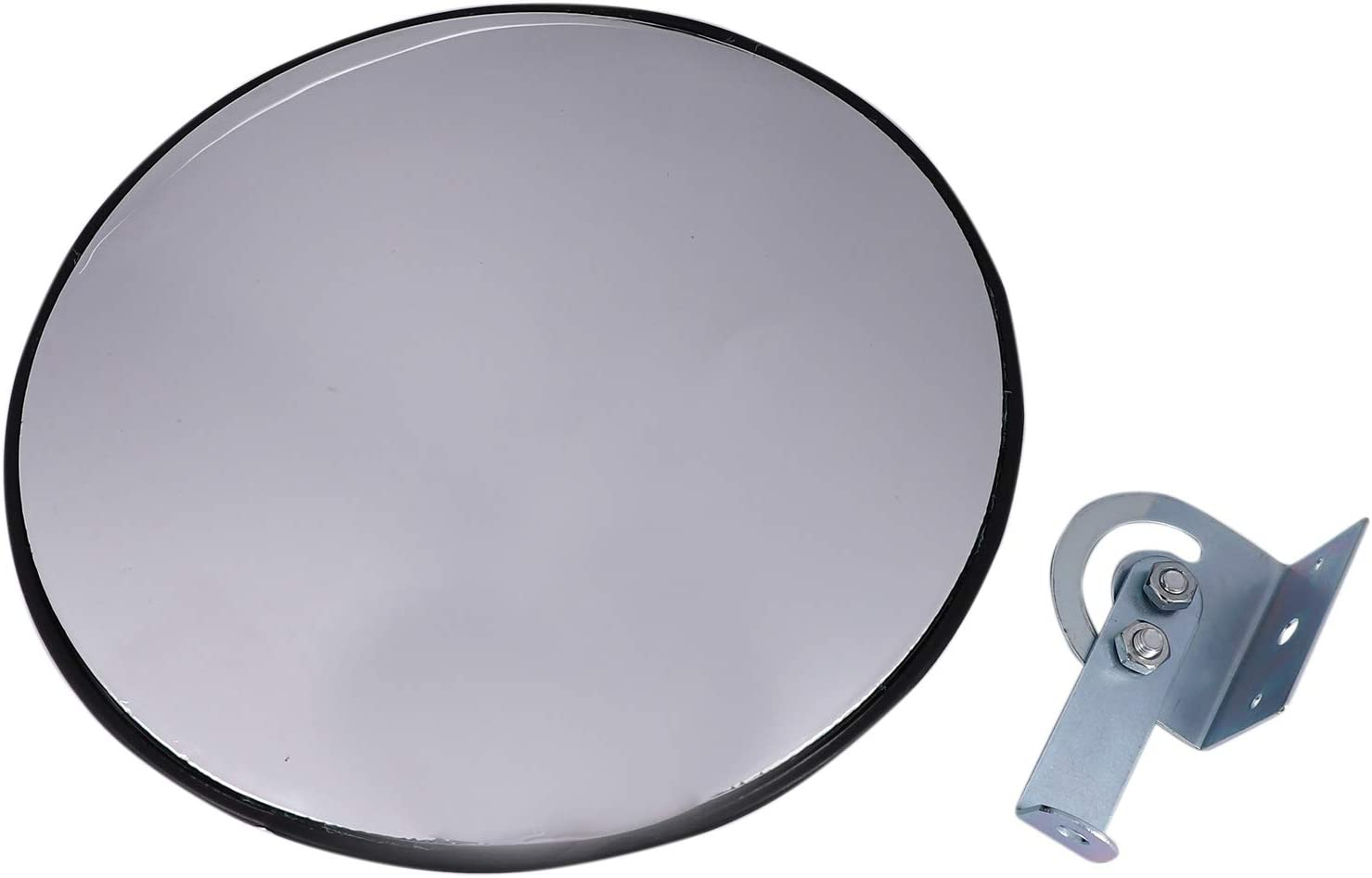 Dovhmoh 30Cm Wide Angle Security Road Mirror Curved for Indoor Burglar Outdoor Safurance Roadway Signal Convex Mirror(Black) image number 5
