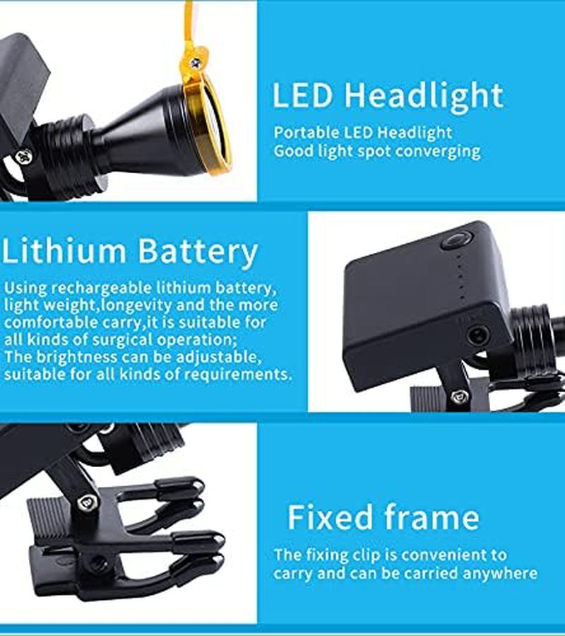 5W LED Headlight for Loupes Glasses,Portable Headlamp LED Adjustable Brightness Head Light Lamp image number 6