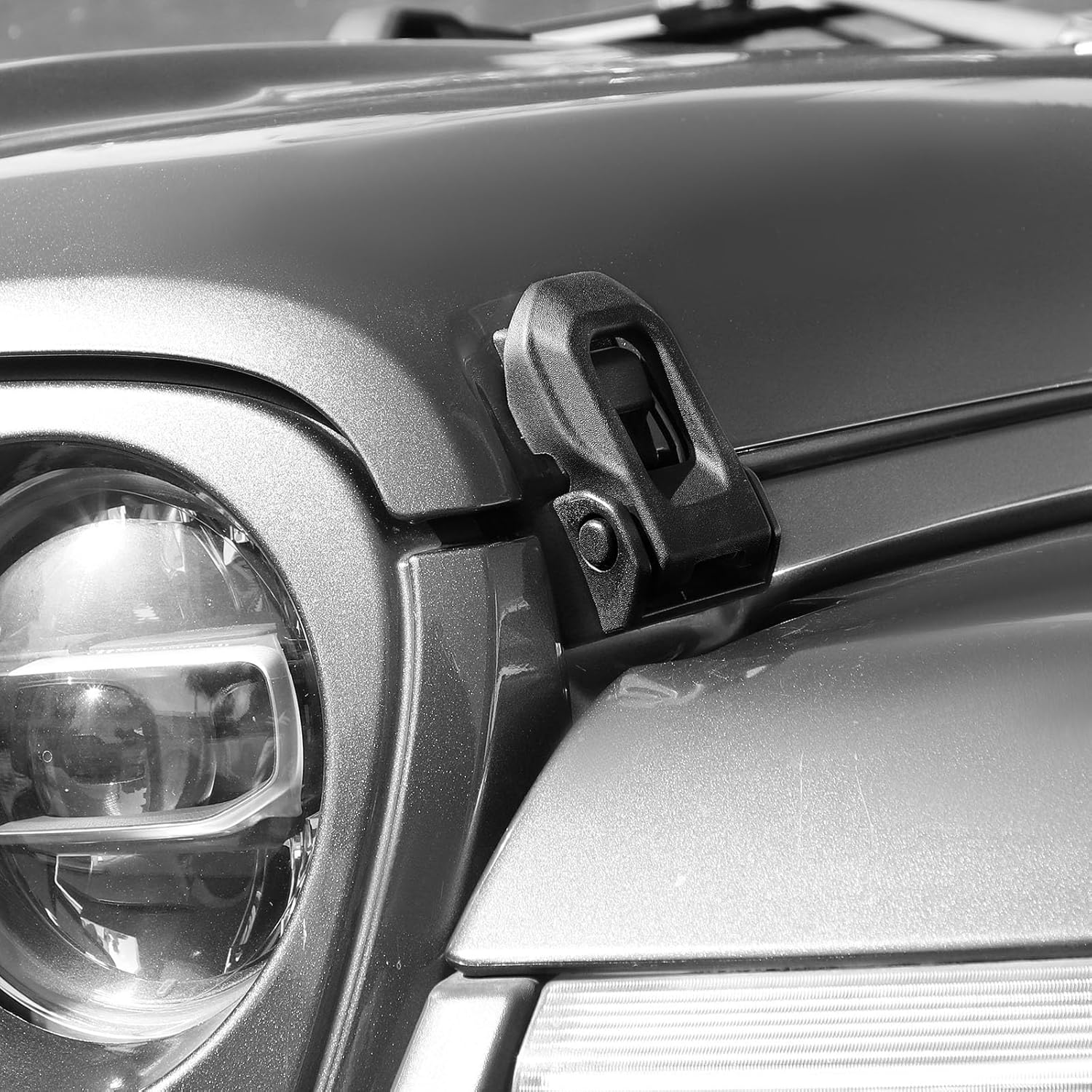 2018 Jeep Wrangler JL OEM Original Black Stainless Steel Latch Locking Hood Catch Kit image number 4