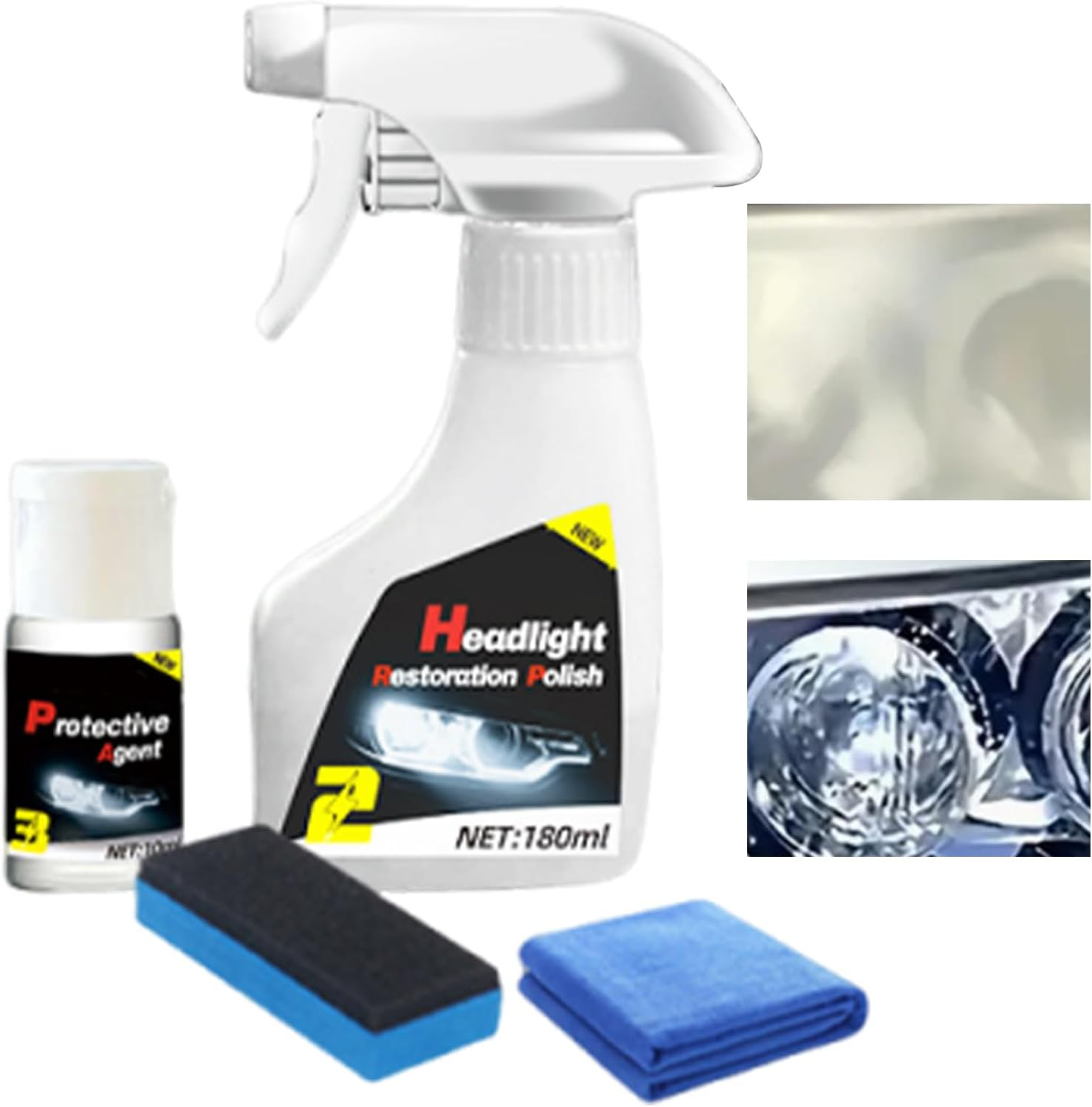 Imtrub Car Headlight Cleaner | 180Ml Headlight Polishing Cleaner Coating Agent - Detailing Supplies for Driver Vehicle Daily Care Truck SUV RV Night Driving Yellowing Recovery image number 1