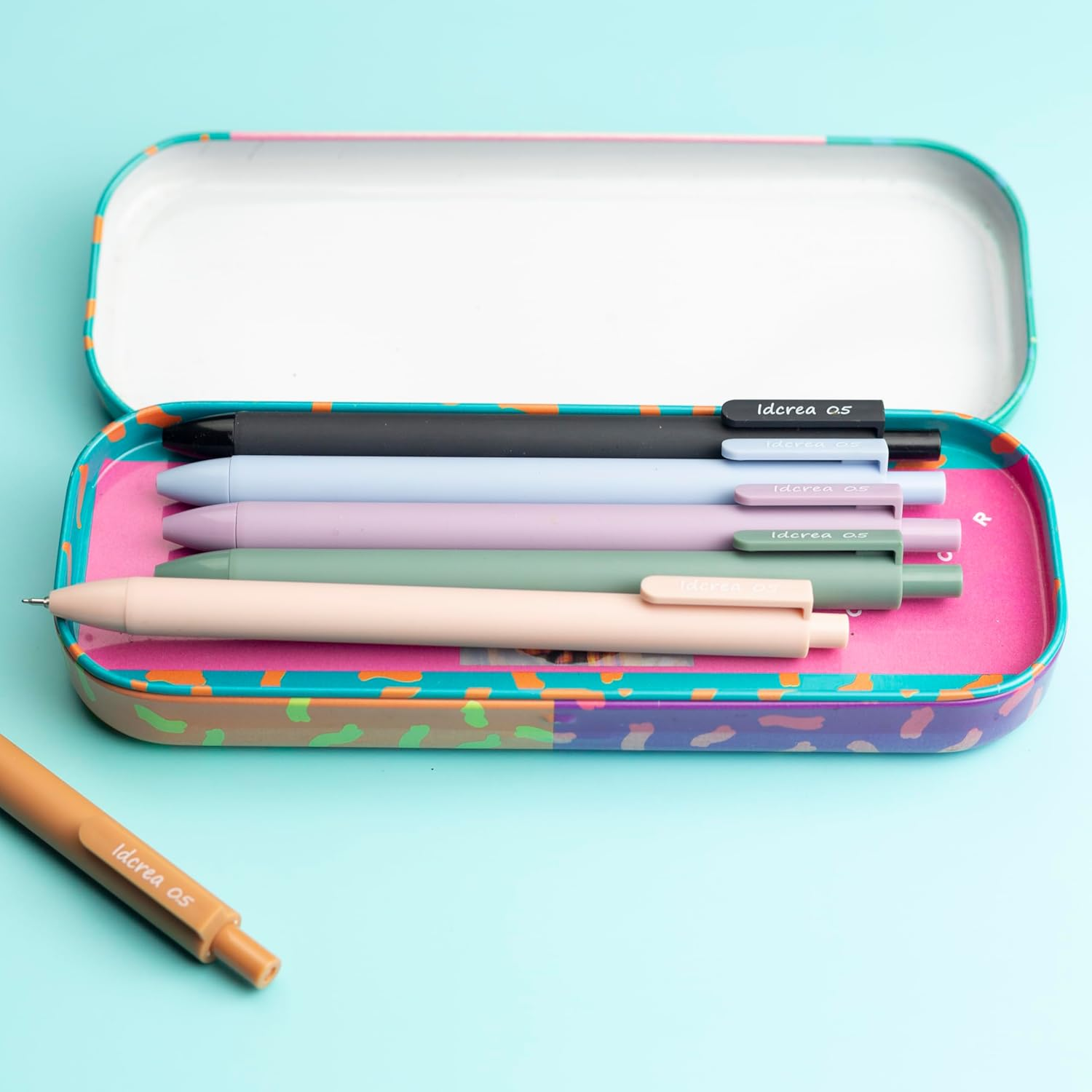 Idcrea Gel Ink Retractable Pens, 0.5Mm Fine Point, Black Ink, Molandi Soft Touch, 6 Pack image number 3