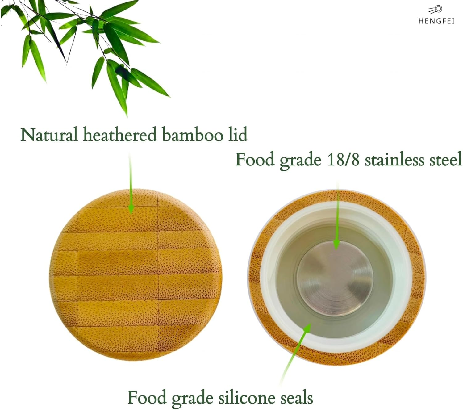 HENGFEI Glass Water Bottle with Bamboo Lid and Stainless Steel Lid (1000Ml, Burgundy Sleeve) - Light Grey Sleeve image number 7