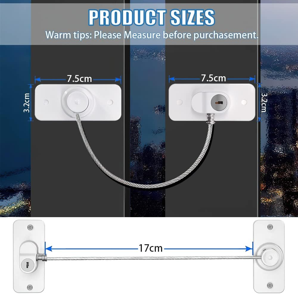 2Pcs Window Locks Set for UPVC Windows,Window Restrictor Locks for Children Security with Screws Keys image number 2