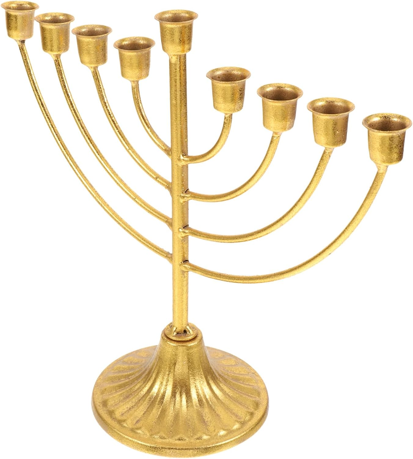 9 Branch Menorah Candle Holder Jewish Candle Sticks Hanukkah Menorah Candle Stand Candelabra Centerpiece for Jewish Party Table Decoration Golden image number 2