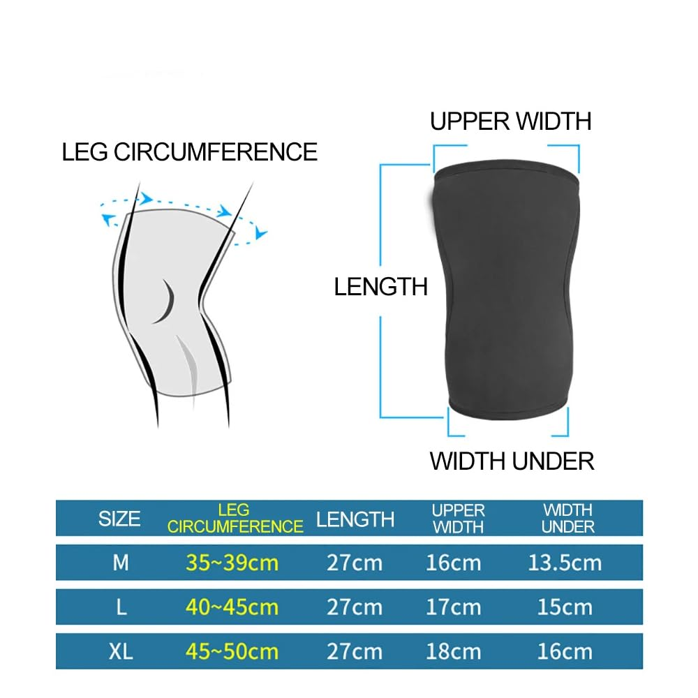 Knee Brace,1 Pack 7Mm Neoprene Sports Kneepads Knee Support Compression Weightlifting Pressured Crossfit Training Knee Pads Knee Sleeves Support Women Men H HOME-MART (Black, L) image number 4