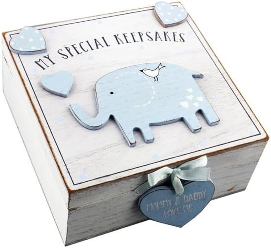 Baby Boy Wooden Memories Keepsake Box Vintage Style