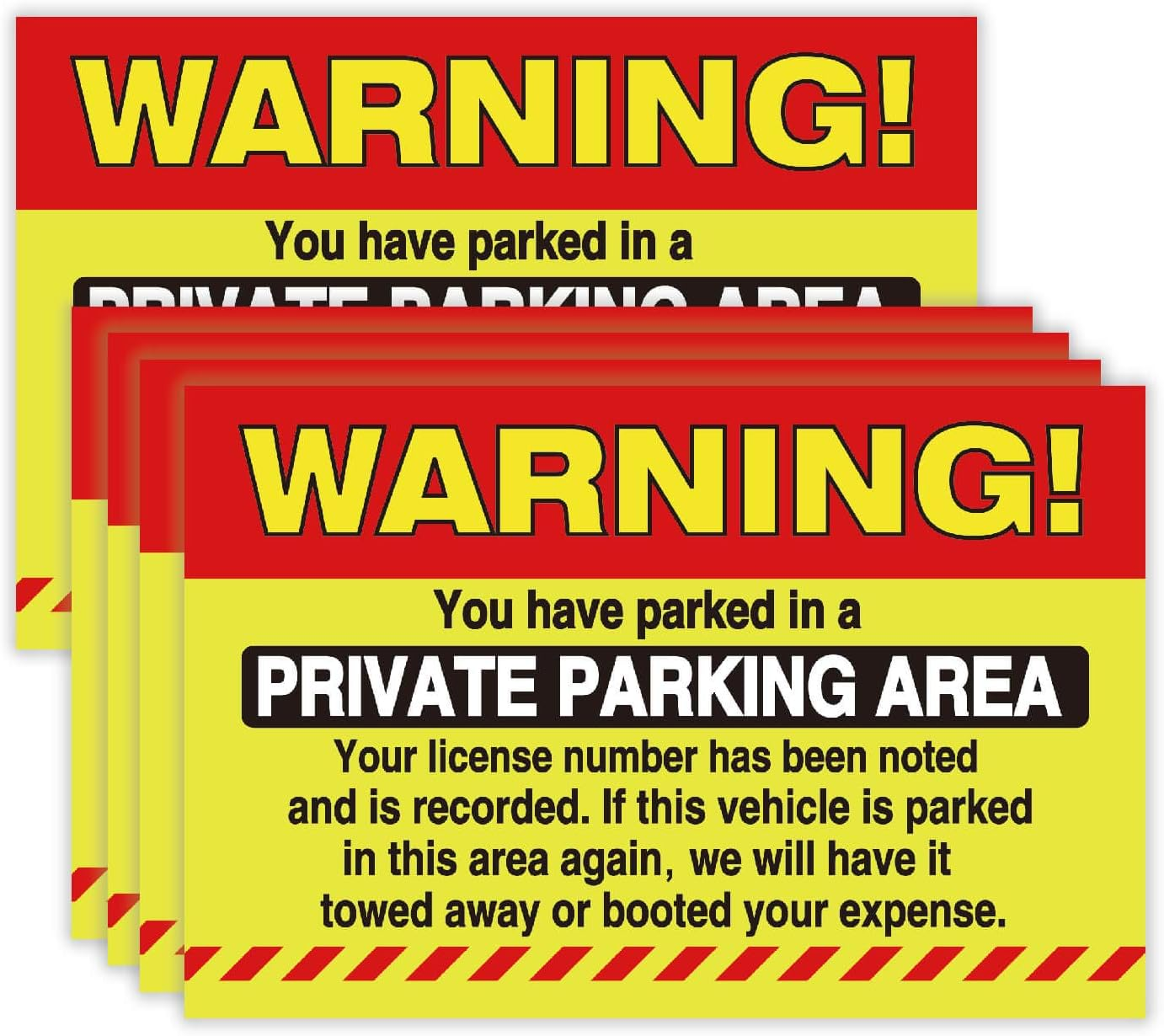 50 Private Parking Stickers, You Have Parked in a Private Parking Area, Reserved No Permit Area Violation Warning Notice Vehicle Is Illegally Parked - Large Size 6 X 9 Inches image number 2