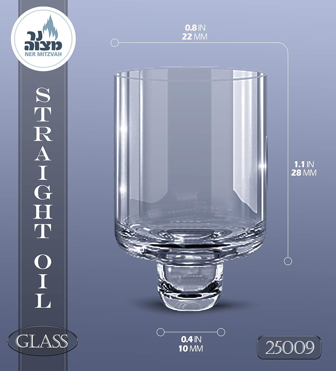 Ner Mitzvah Chanukah Menorah Oil Glass Cups - Glass Oil Insert Cups for Menorahs - #9 (9 Pack) image number 6