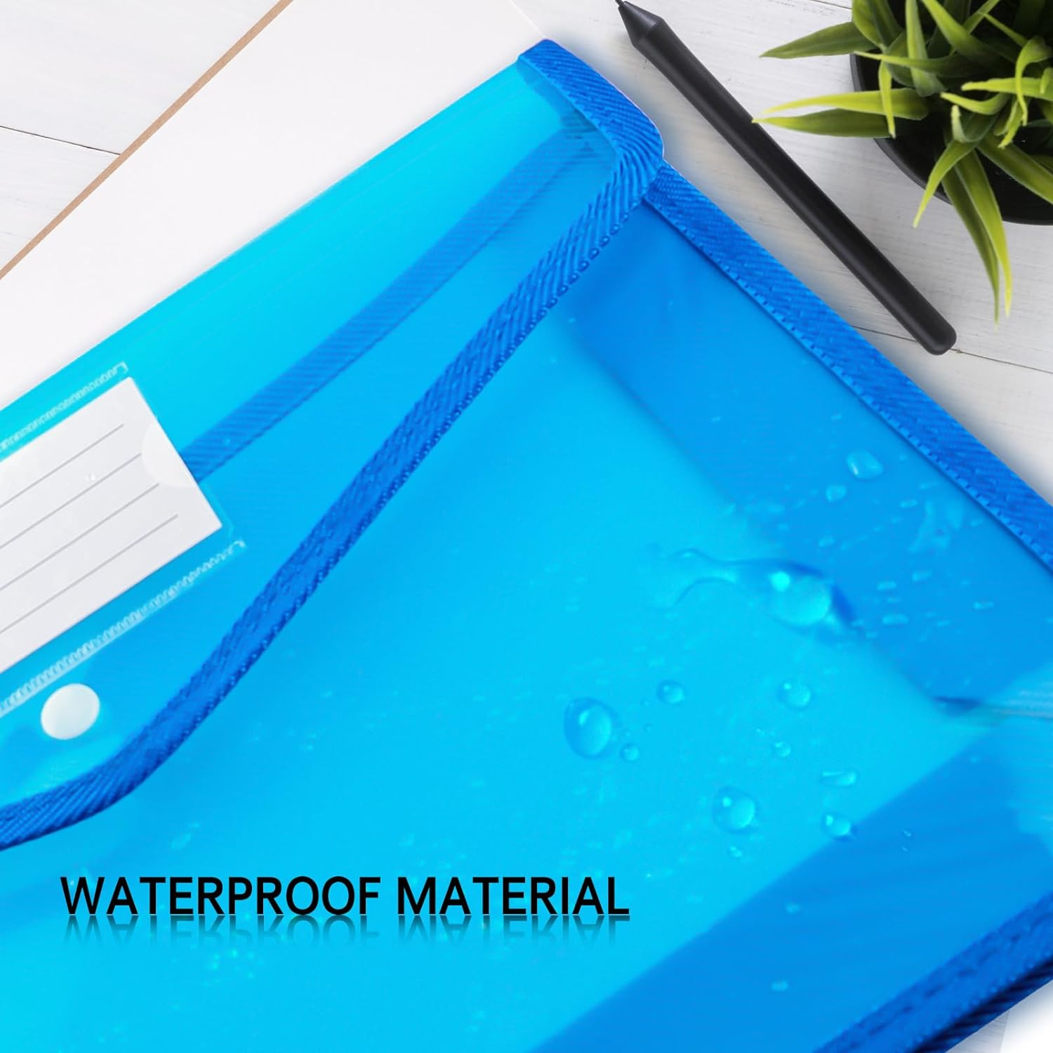 Plastic Wallets A4,6 Pcs Folder Document Wallets Large Capacity,Document Folder with Snap Closure Button,Plastic Folders A4 for Office School Home(6 Colour) image number 1