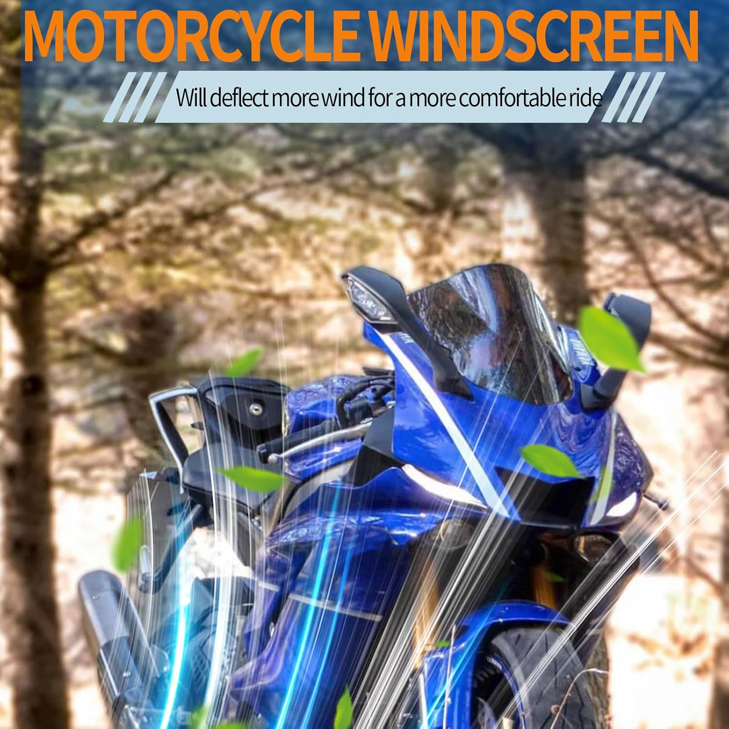 Midimttop Motorcycle Double Bubble Racing Sports Wind Deflector Windscreen Windshield Front Fairing Compatible with YA&MA&HA YZF-R6 YZFR6 2017-2023 YZF-R7 YZFR7 Accessories 2021-2025