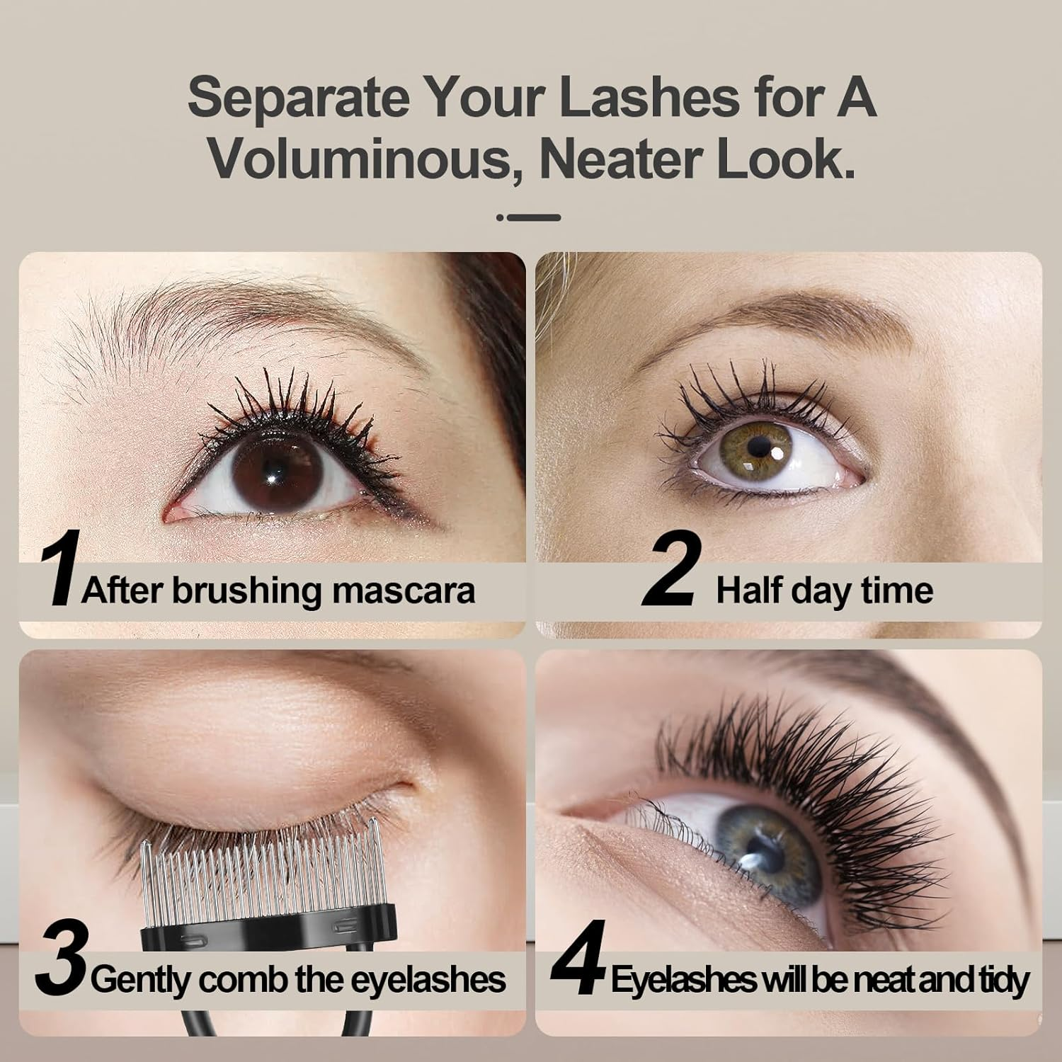 Eyelash Comb Lash Separator Brush Mascara Clump Remover Professional Eye Makeup Tools image number 6