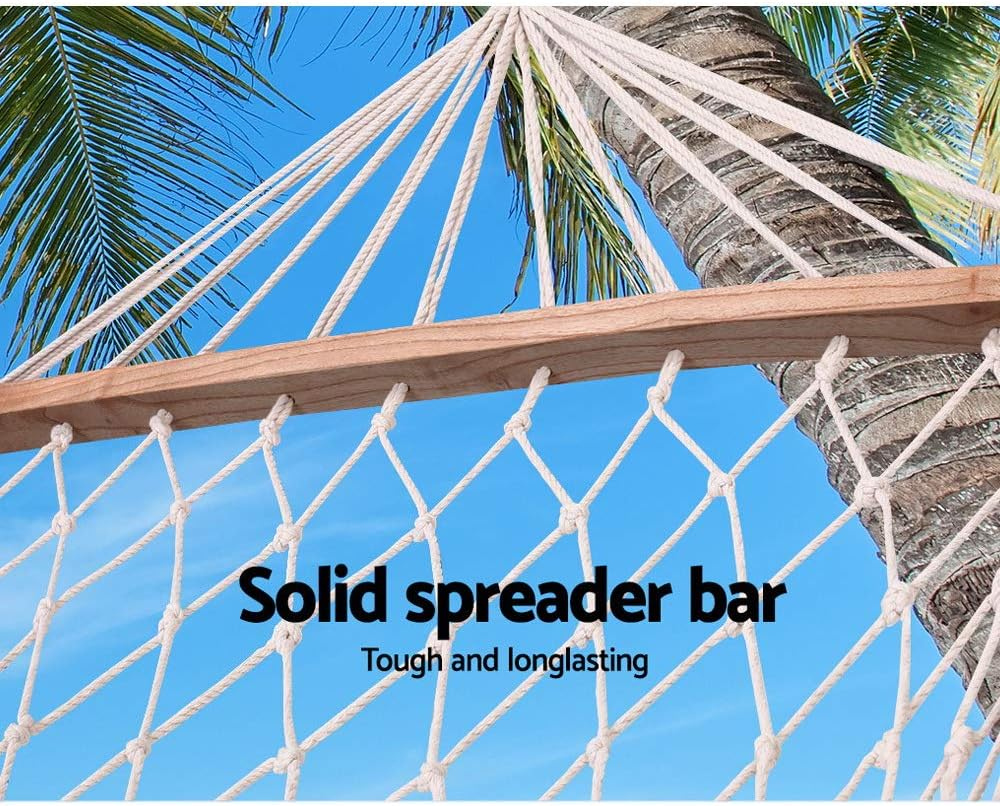 Gardeon Portable Hammock Chair, Lightweight Hanging Swing Bed for Camping, Patio, Backyard, Porch or Indoor Use, 150Kg Capacity, Breathable Mesh, White