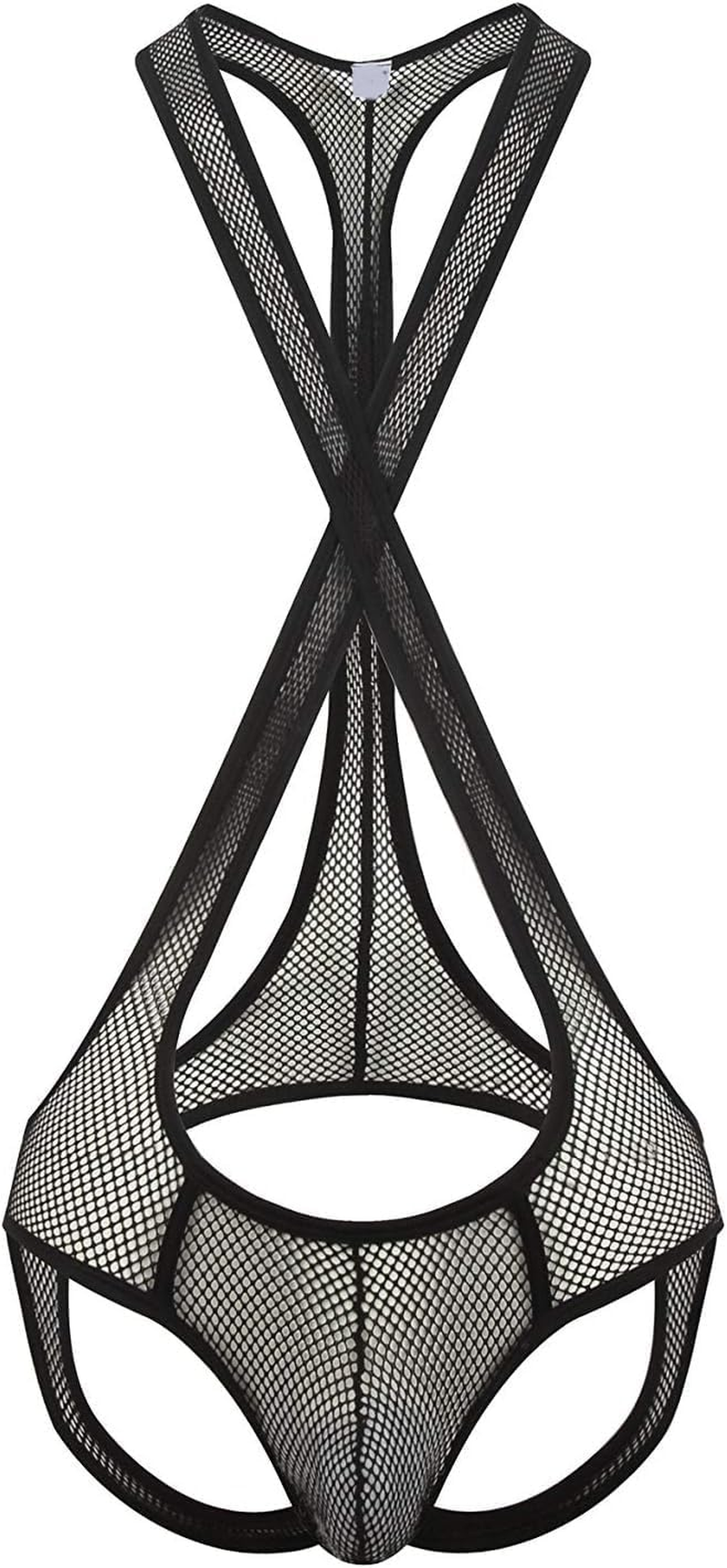 Men'S Mesh Jockstrap Bodysuit Leotard Wrestling Singlet Bodysuit image number 2