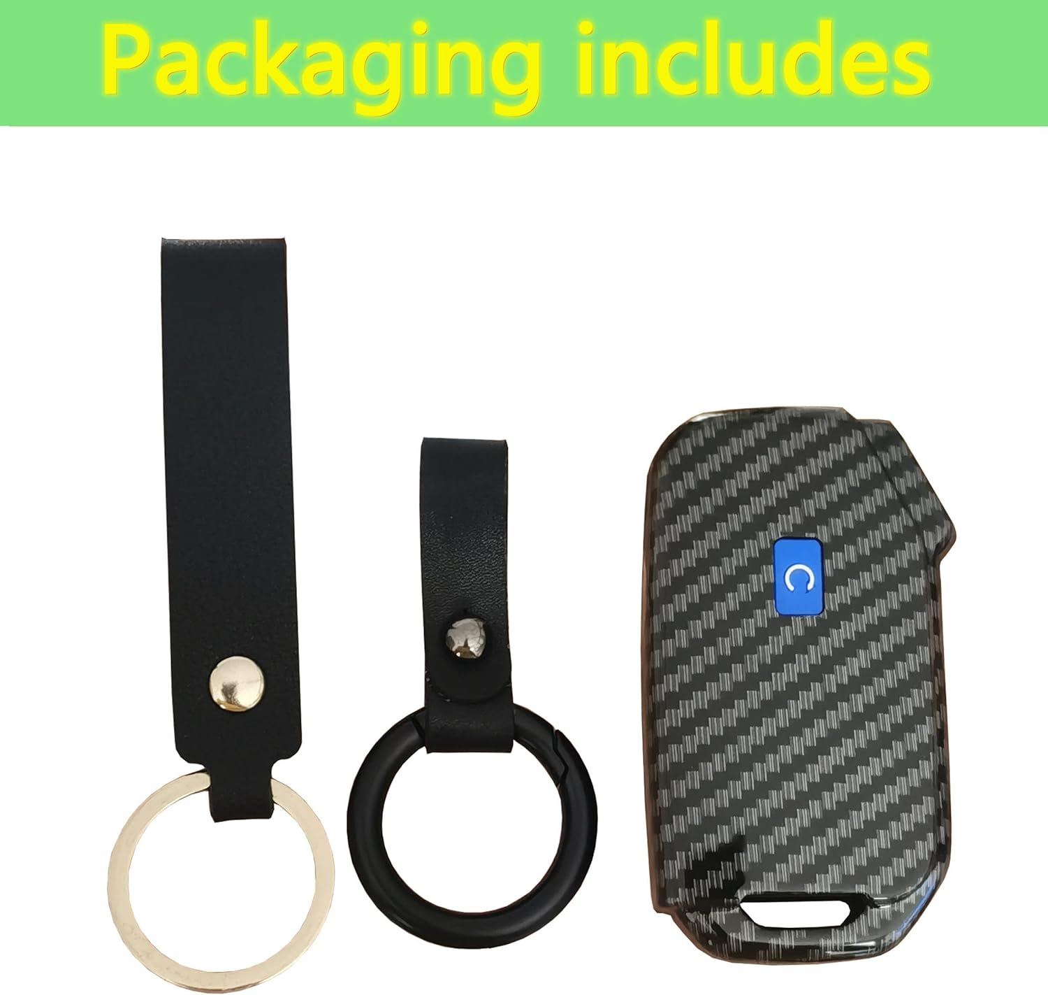 For Kia Key Fob Cover Protector Shell Keyless Remote Control Smart Key with Keychain Fit for Kia Ceed Cerato Forte NIRO Seltos Sorento Soul Sportage Telluride (Blue) - Black image number 4