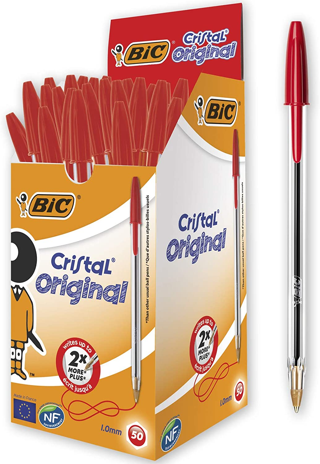BIC 954375 Cristal Original Ball Point Pen Medium Point (1.0 Mm) - Black, Box of 12 Pens image number 2