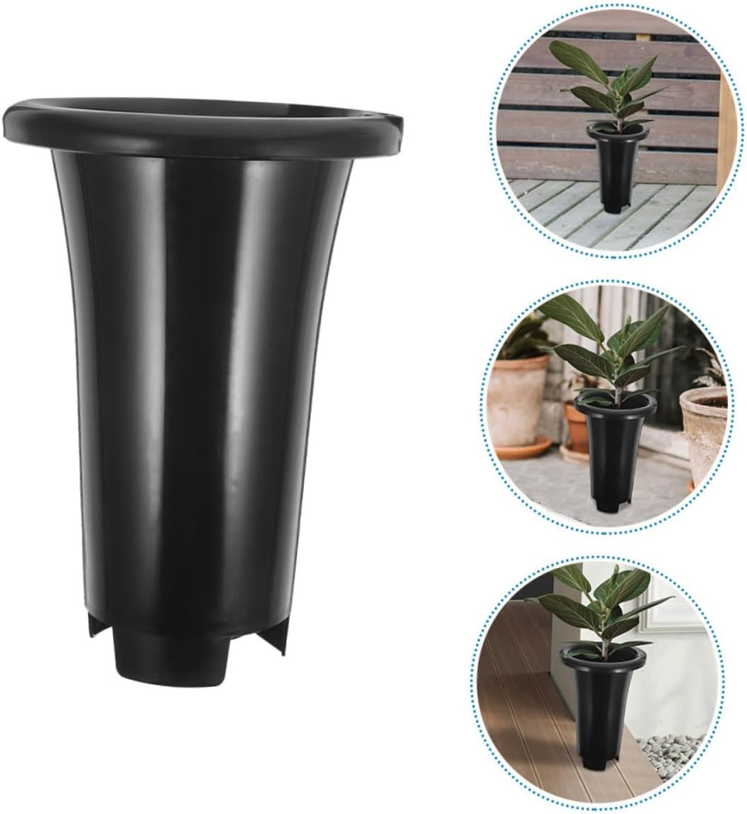 10Pcs Black Plastic Plant Cultivation Pots for Orchids, Extra Large round Nursery Pots with Enhanced Height and Thickness, Breathable Drainage Design for Indoor Gardening image number 4