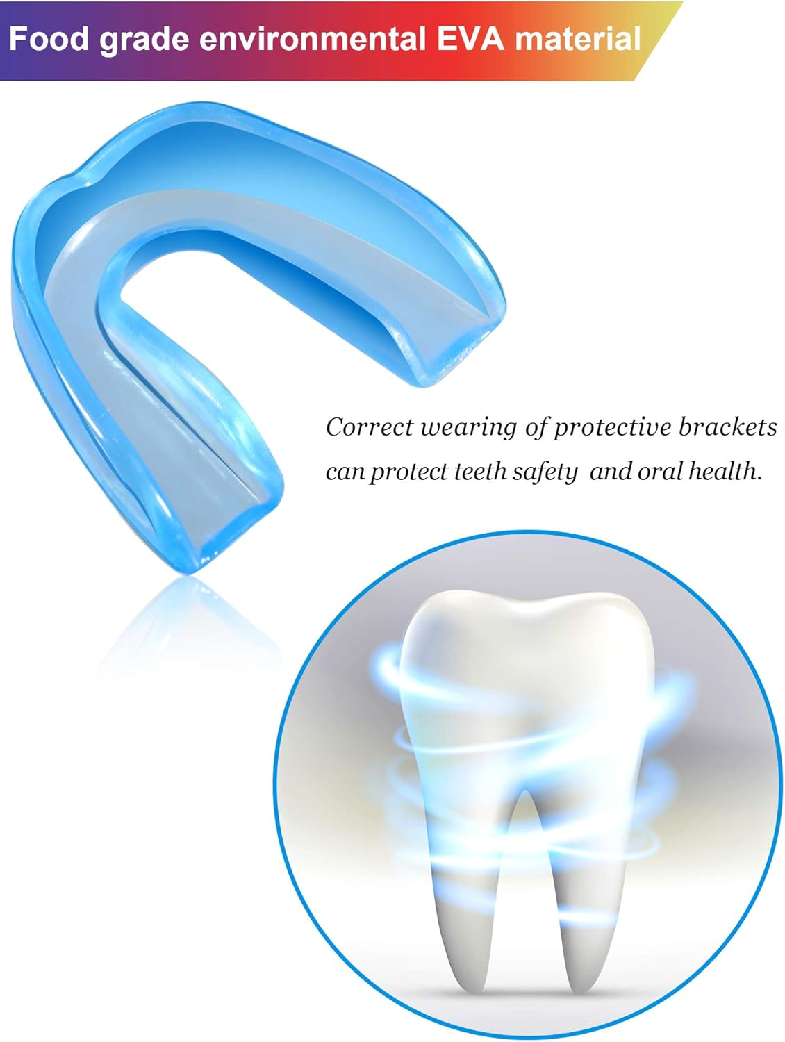 Hsei 10 Pieces Sports Mouth Guards Sports Mouth Protection Athletic Mouth Guard with Portable Box, 5 Colors image number 2