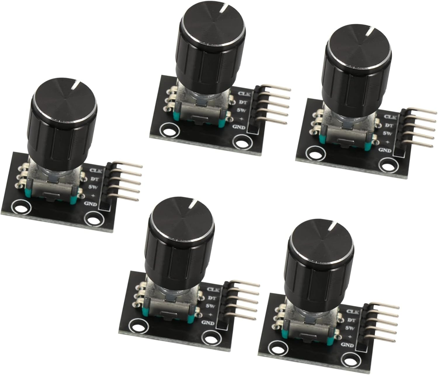 TEHAUX 5Pcs Degrees Rotary Encoder Units Electric Parts Rotating Potentiometer Brick Sensor Pin image number 3