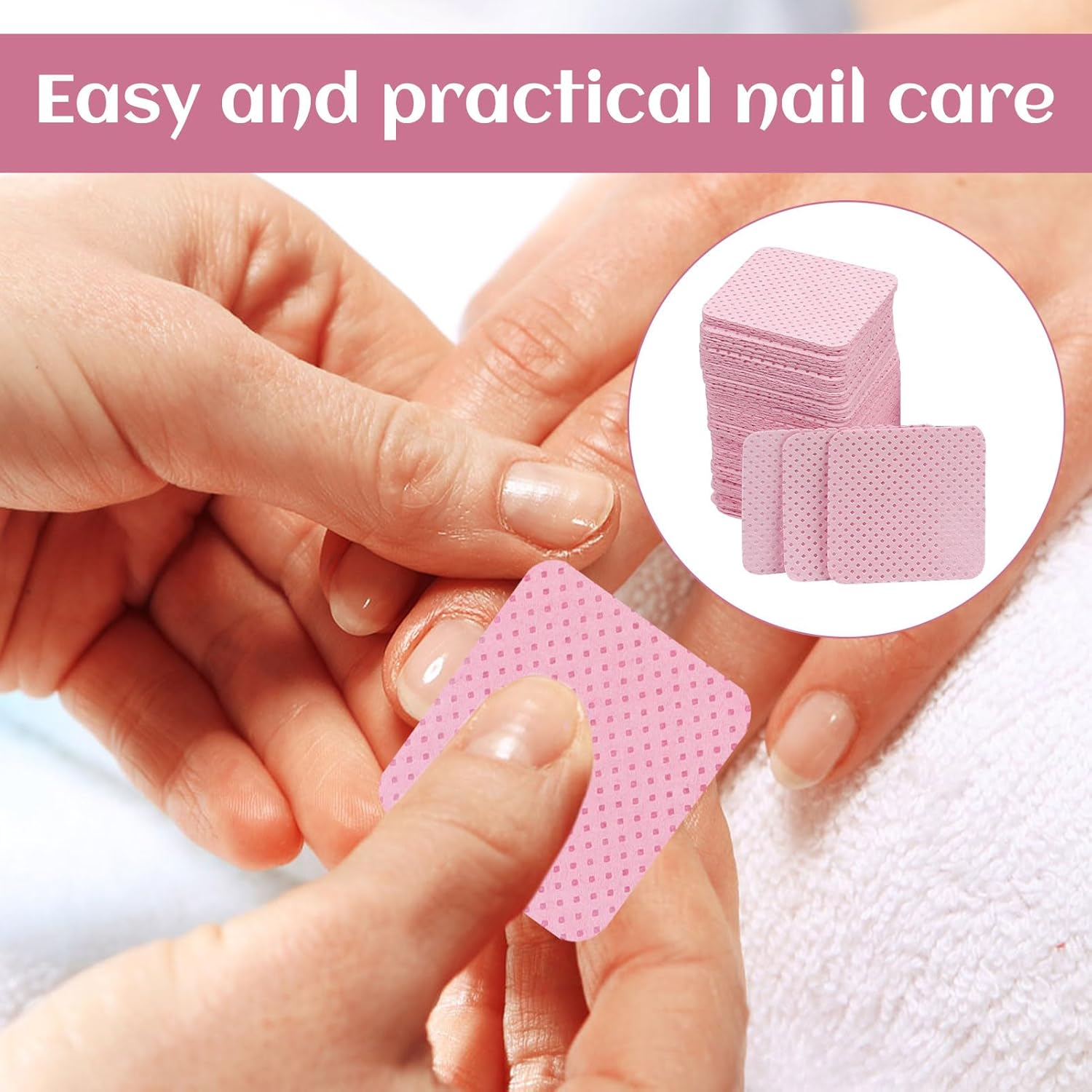 Nail Polish Remover Wipe, Lint Free Nail Wipes, Nail Supplies, 600 PCS Lint-Free Nail Wipes, Soft & Super Absorbent Cellulose Pads, Disposable Lint Free Nail Polish Remover Pads for Gel Polish Remover image number 4