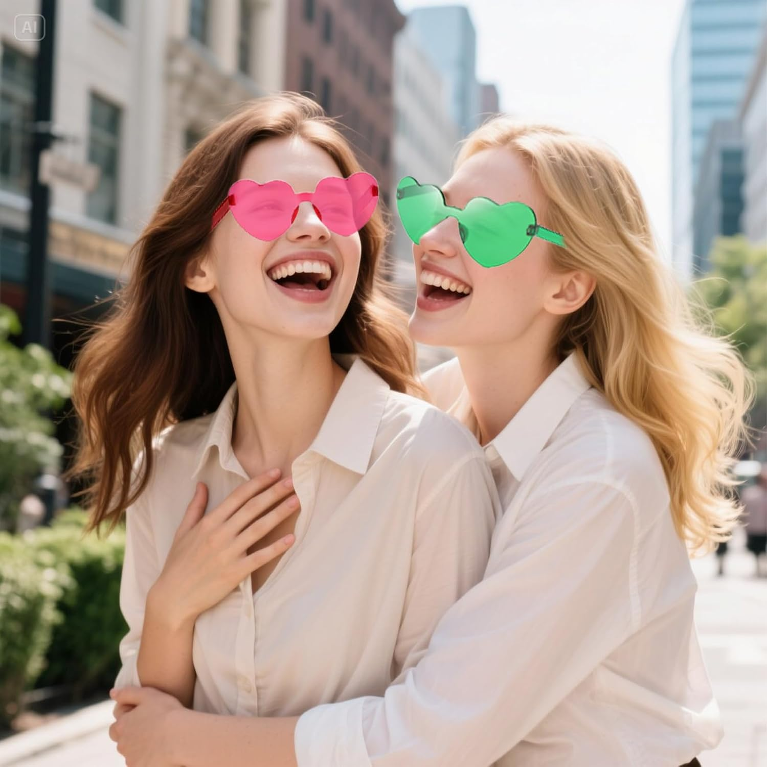 12PCS Party Glasses Frameless Candy Heart-Shaped Sunglasses Love Glasses Photo Booth Props Party Accessories Suitable for Parties Masquerade Parties Theme Parties Travel Cycling image number 6