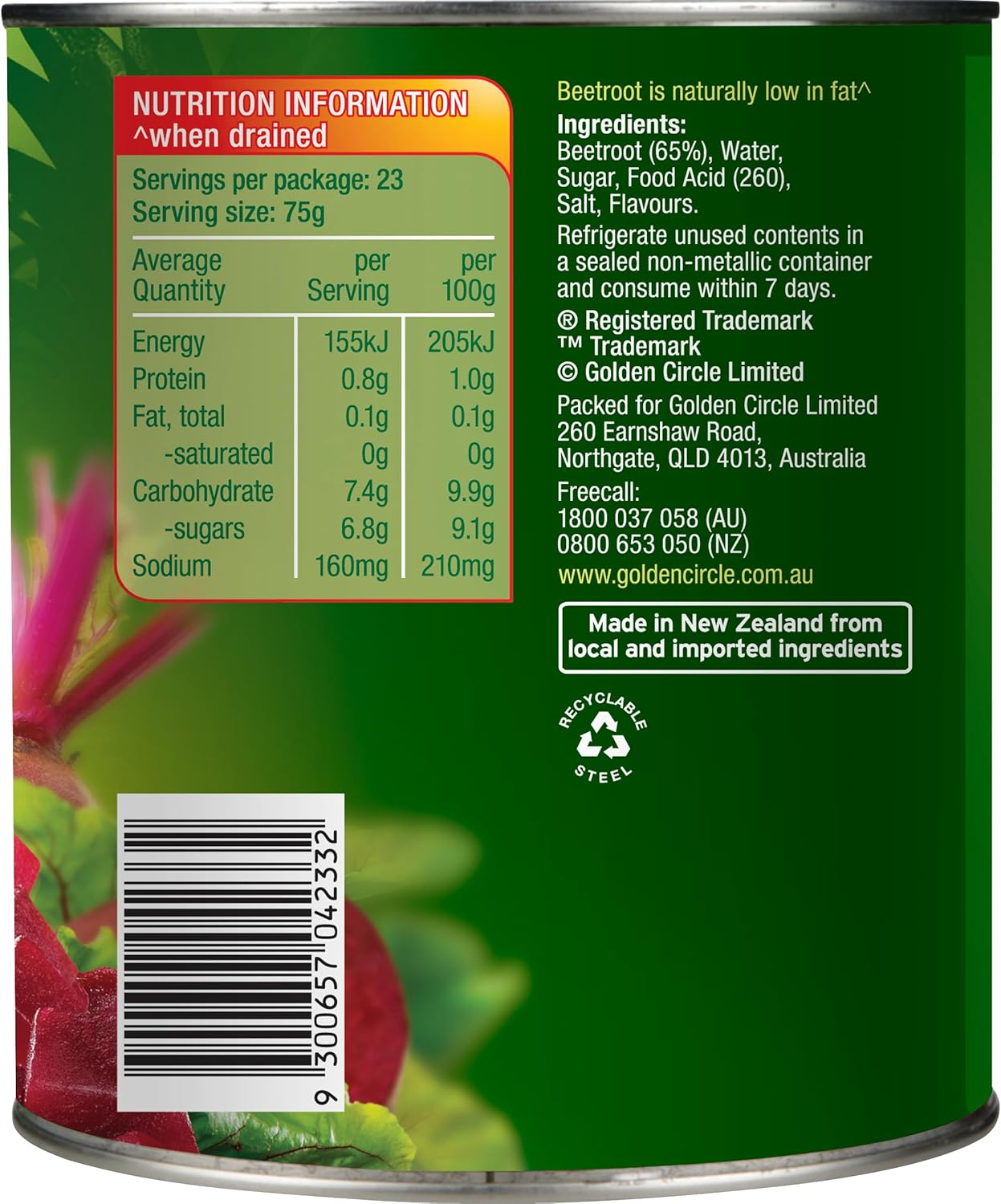 Golden Circle Diced Beetroot 3 Kg image number 1