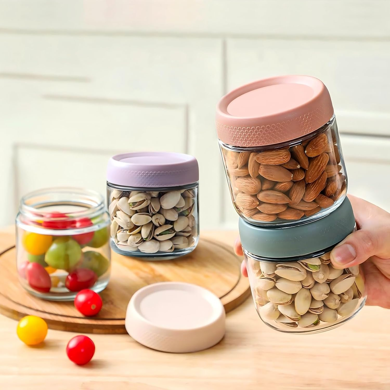 6 Pack 350Ml Overnight Oats Containers with Lids, 12 Oz Glass Mason Overnight Oats Jars, Large Capacity Airtight Jars for Milk, Cereal, Fruit, Meal Prep Salad Food Cereal Snacks Pudding Yogurt Storage image number 3