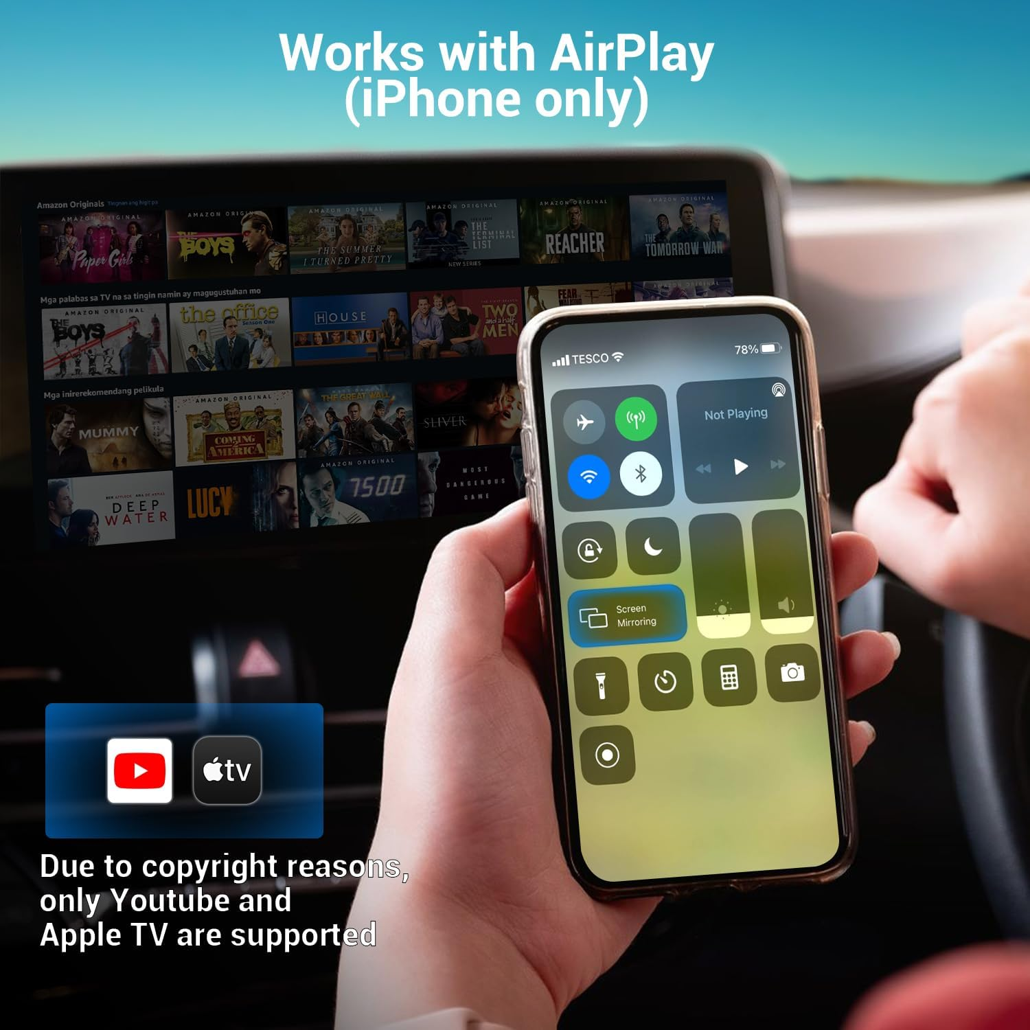 OTTOCAST MX Wireless Carplay & Android Auto Adapter with Airplay - 2025 Jan Newest Masterpiece, Plug & Play, Ota-Upgrade, Quick Change Mode image number 2