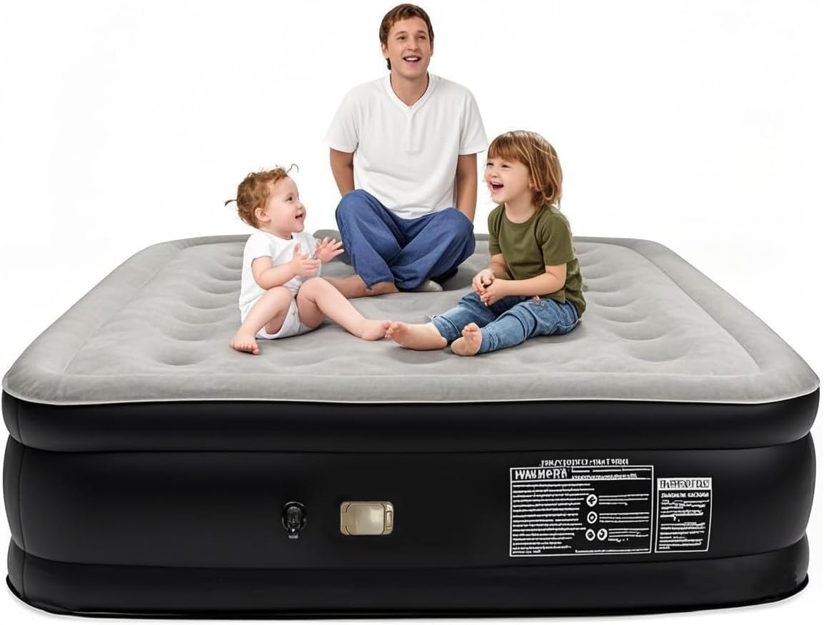 Quintin Air Queen Size Mattress Air Bed Queen with Built in Pump, Foldable Portable Inflatable Mattress, 500Kg Weight Capacity Blow up Air-Mattress Suitable for Guests, Indoors and Camping (Black) image number 3