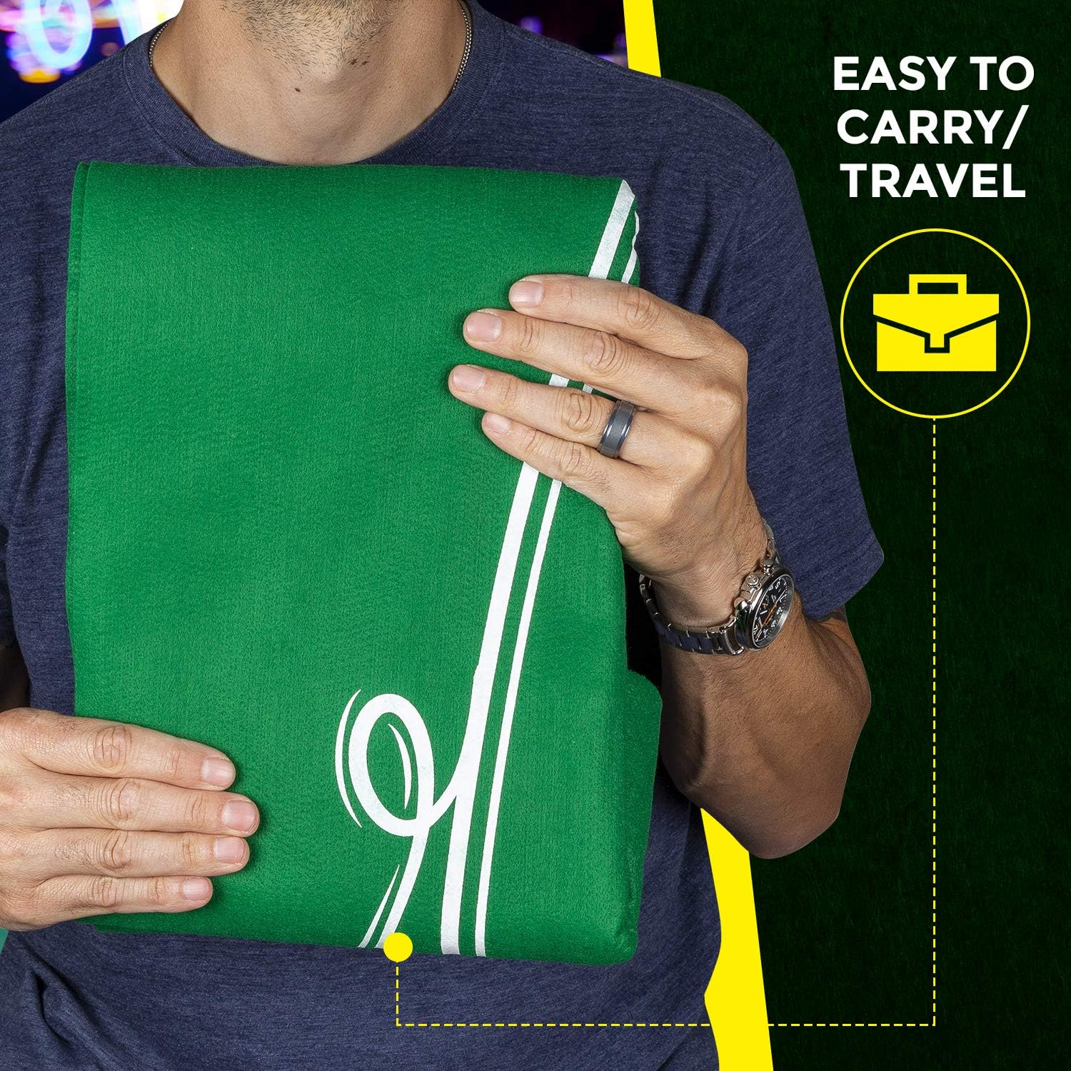 Game Room Heroes Tabletop Casino Felt for Texas Holdem Poker and Blackjack - Professional Grade Mat image number 2