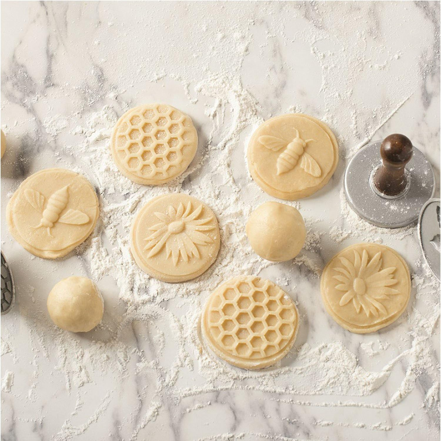 Nordic Ware Honeybee Cast Cookie Stamps, Metallic image number 1