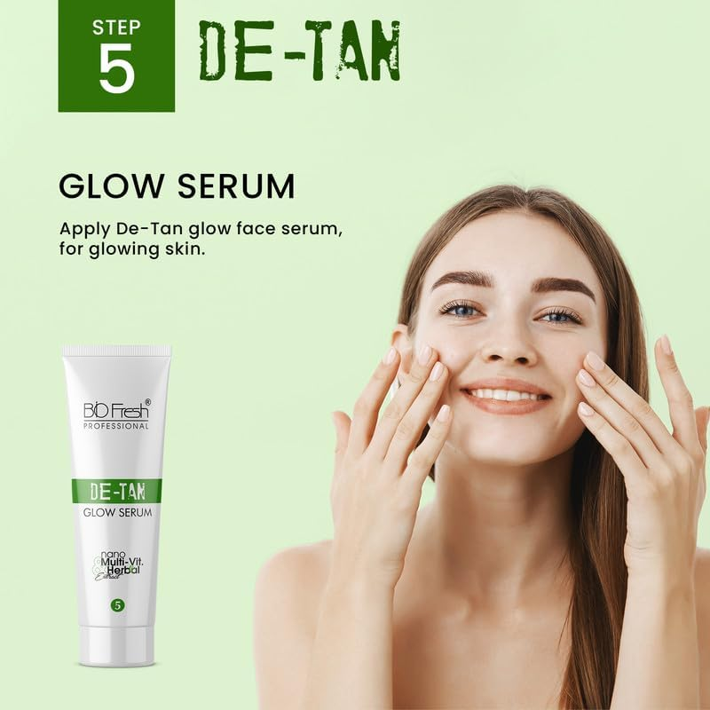 B I O F R E S H Herbal D-Tan Facial Kit for Deep Cleanses, Removes Tan, Skin Lightening & Brightening, Suitable Men and Women for All Skin Type image number 6