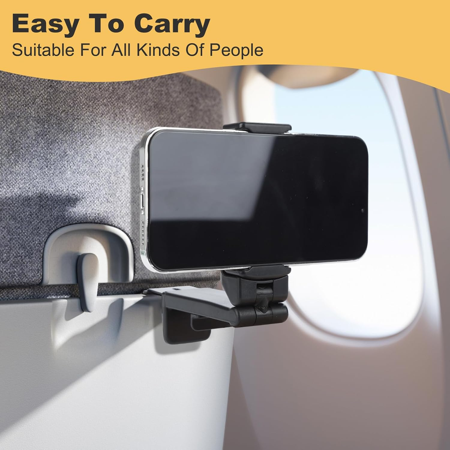 2 Pack Airplane Phone Holder,Adjustable 360 Degree Rotation,Travel Accessories for Cruise Car Mount Cell Stand Air Plane Table Seat Desk Vacation Size Golf Cart Universal Hands Free