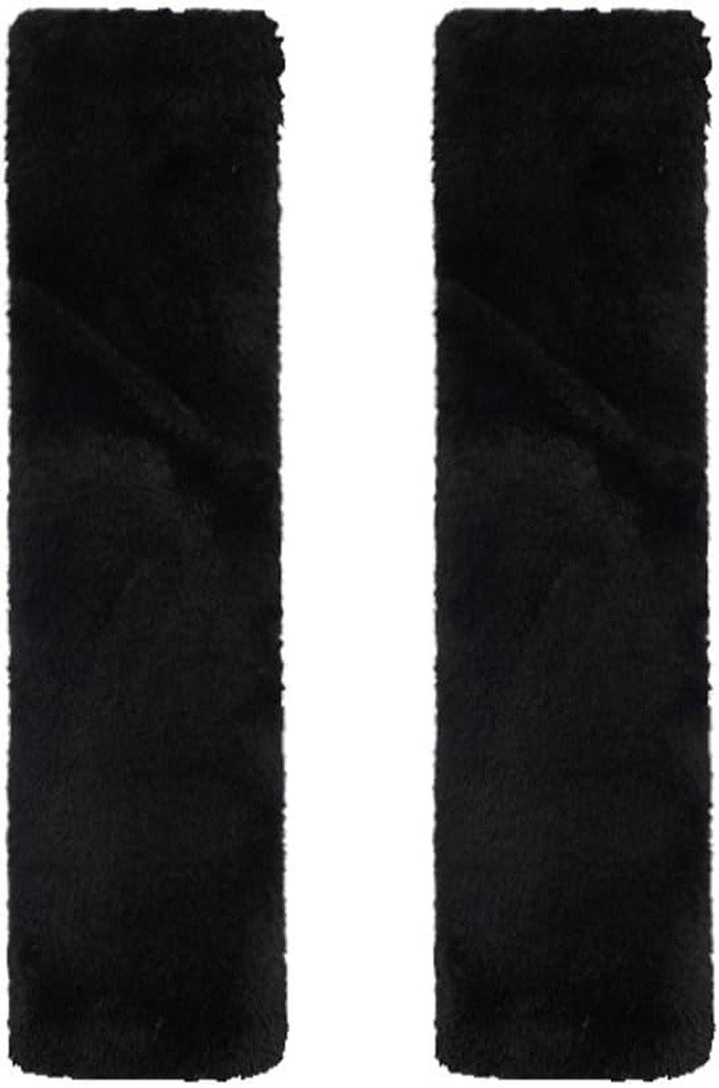AIMALL 2 PCS Soft Faux Polyester Car Seat Belt Shoulder Pads, Winter Harness Protector Cover, 9.45 X 2.76 Inches, Available in Pink, Black, White, Milk Tea, Grey