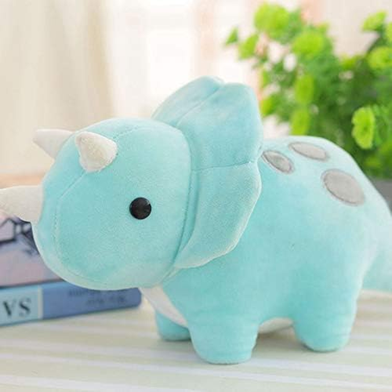 11.8 Inch Dinosaur Plush Triceratops Toy, Soft Sky Blue Plush Dinosaur Doll Plush Toy Suitable for Children, Girls, Boys image number 4